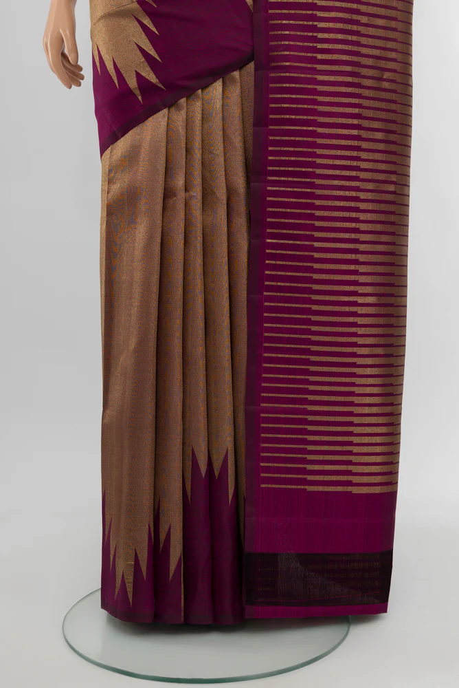 Purple Kanjivaram Silk Saree - Image 3