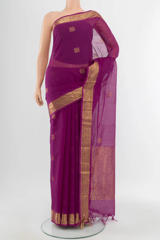 Magenta Kanchi Cotton Saree