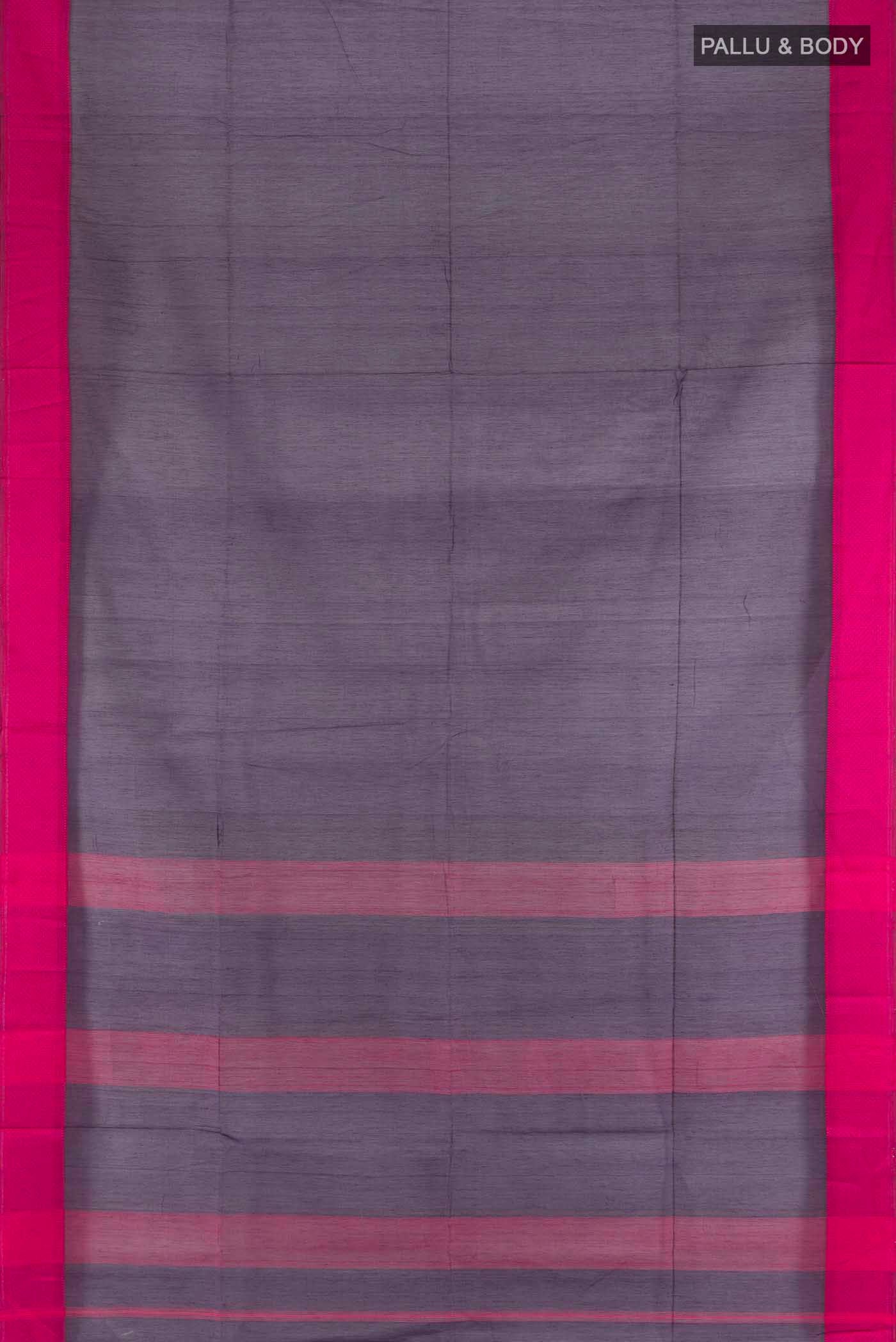 Navy Blue Maheshwari Silk Cotton Saree - Image 5