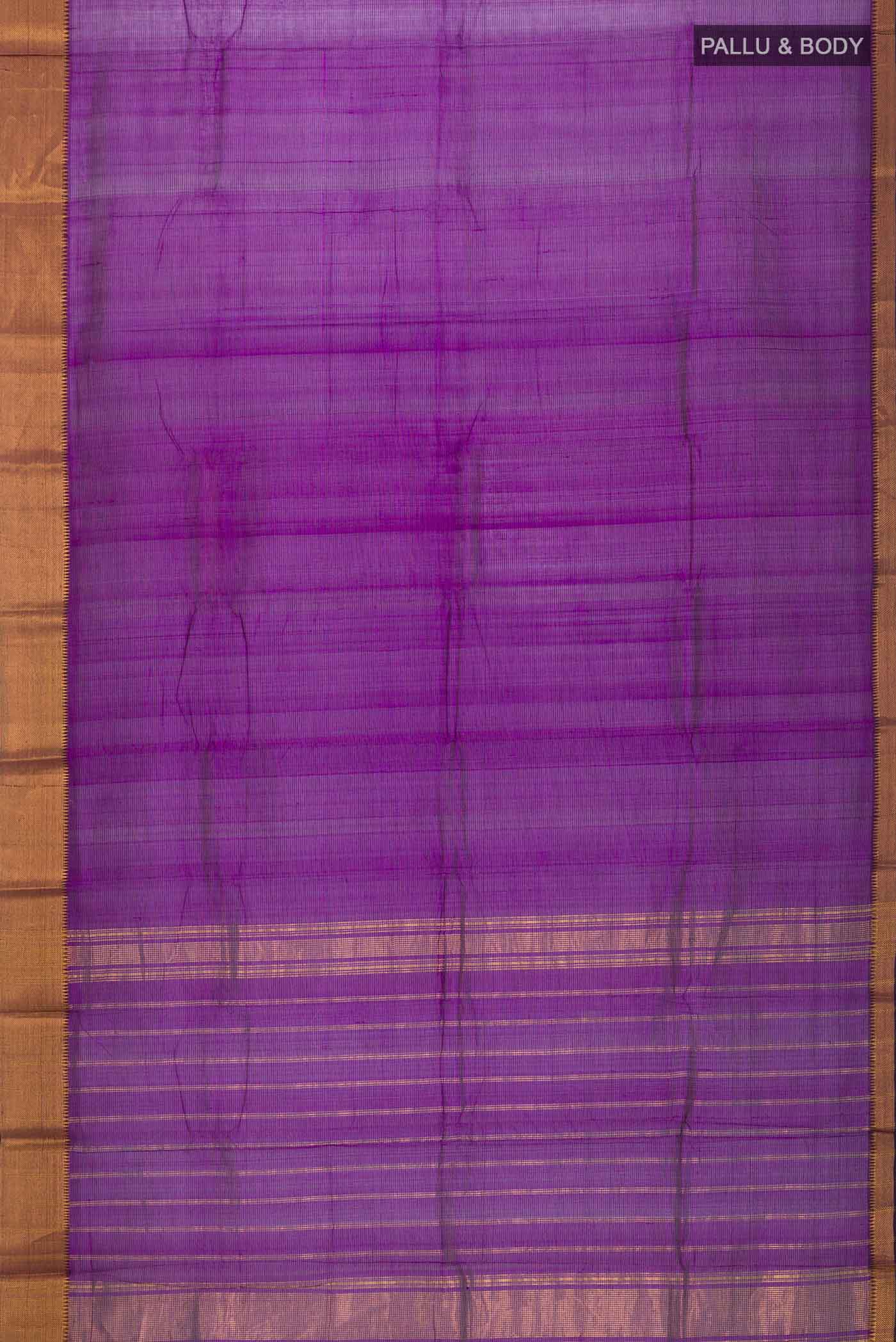 Purple Mangalagiri Cotton Saree - Image 3