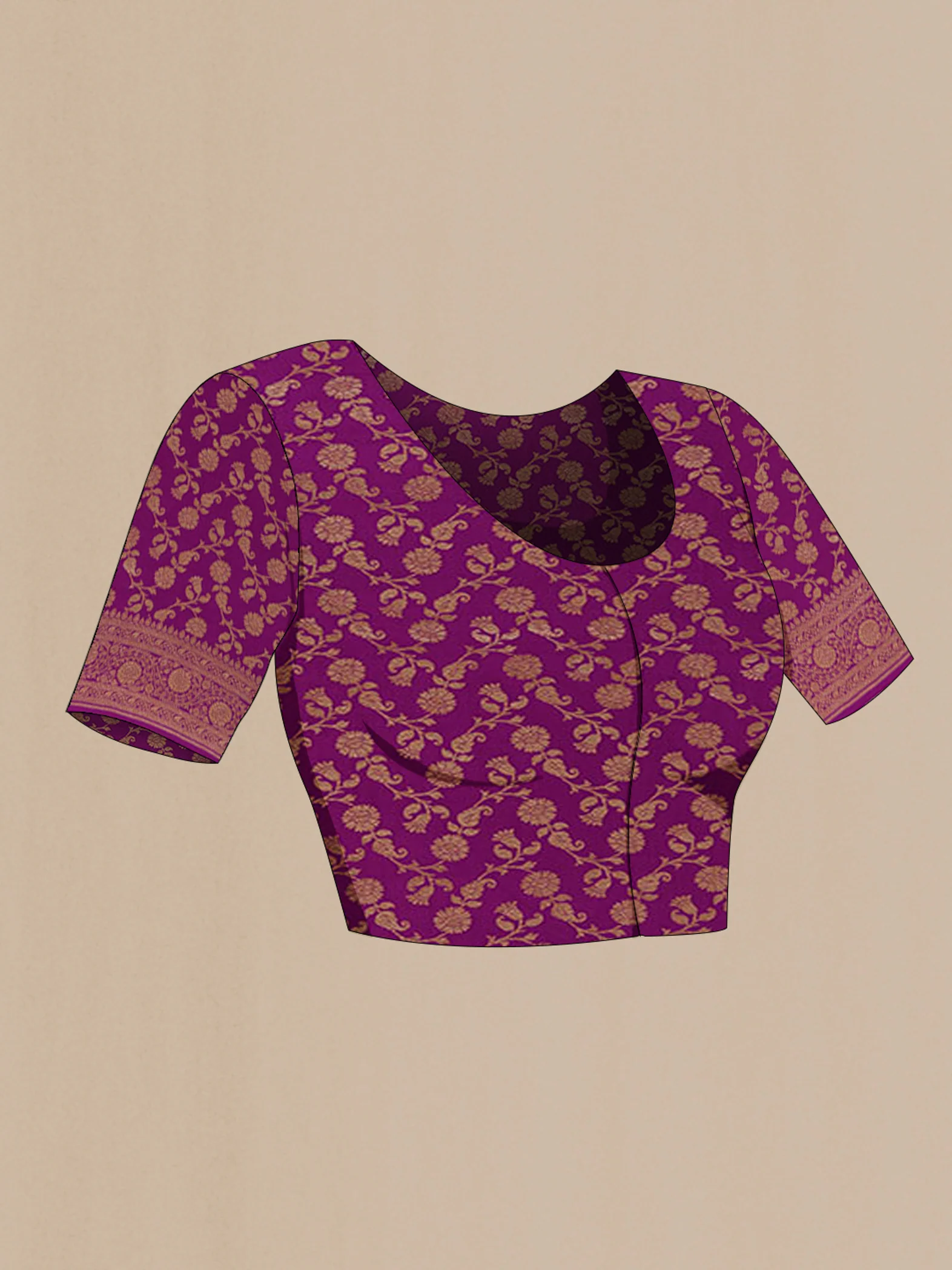 Violet Banarasi Georgette Saree - Image 2