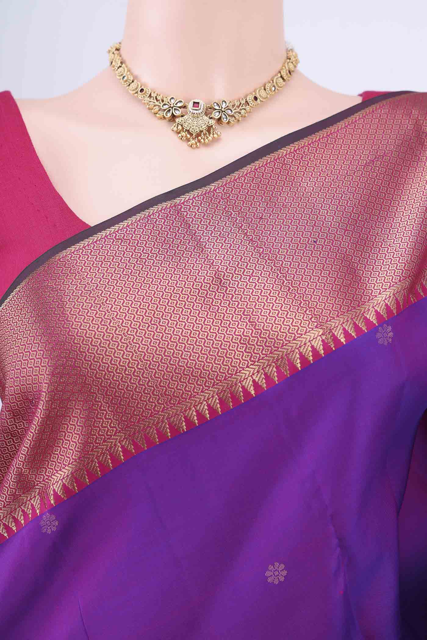 Purple Nangavalli Silk [ Salem ] Saree - Image 2