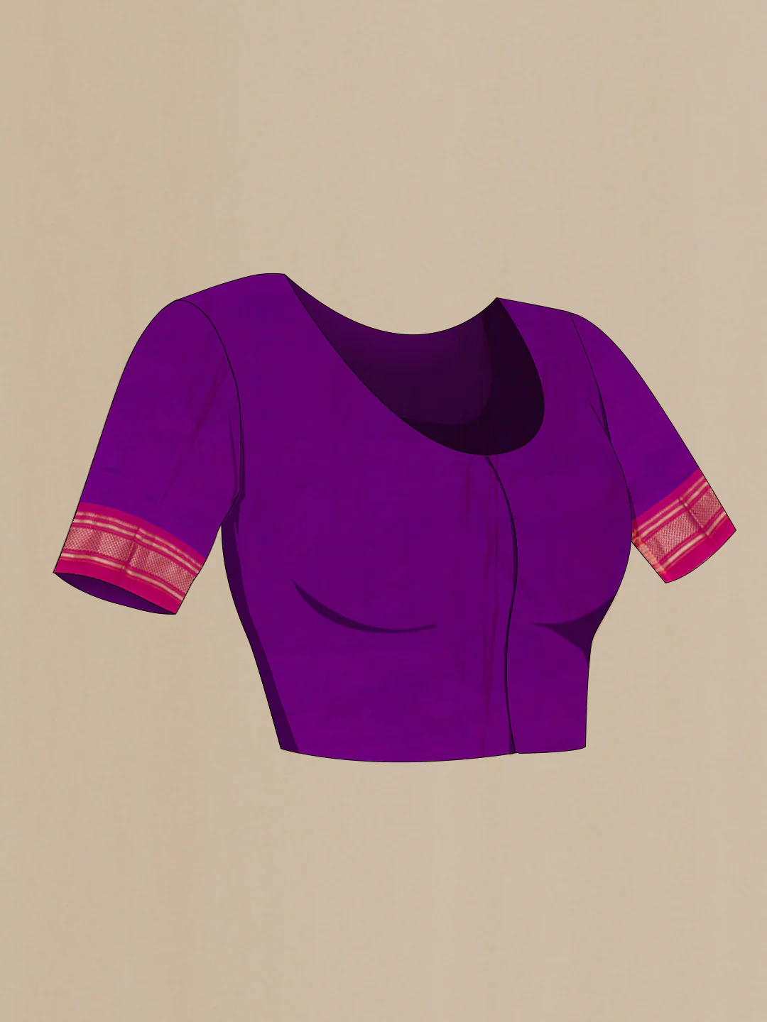 Purple Paithani Silk Saree - Image 4