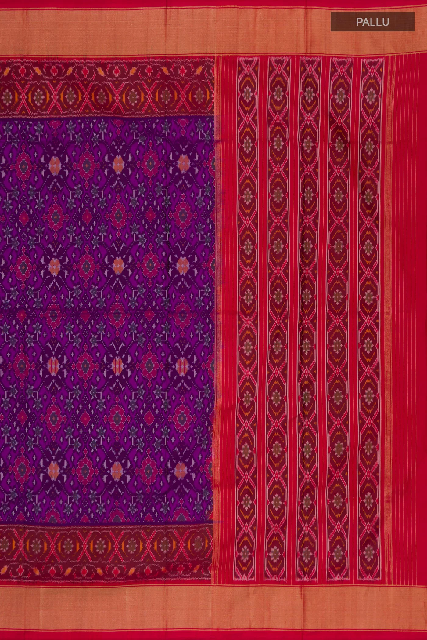 Purple Pochampally Silk Saree - Image 6