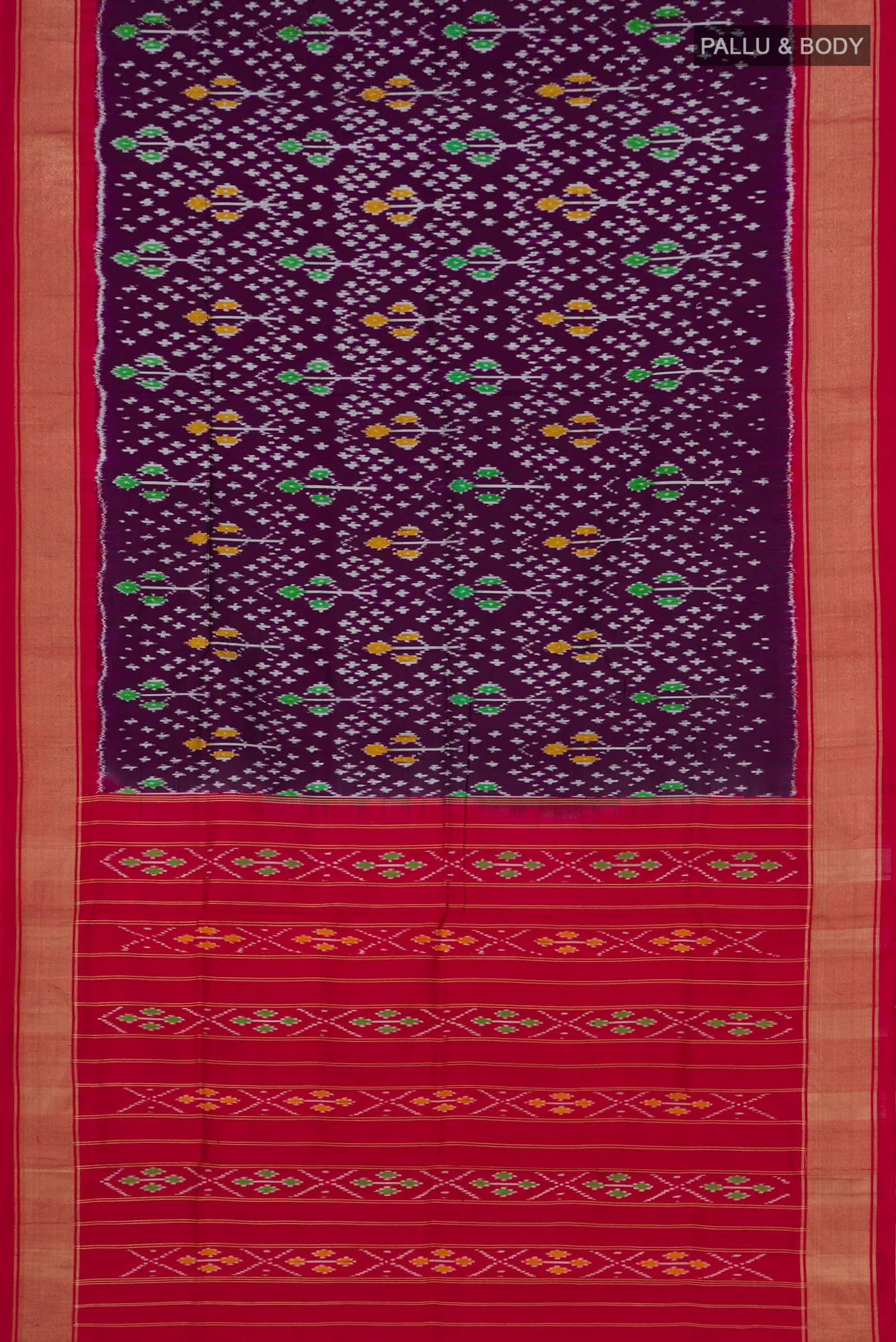 Purple Pochampally Silk Saree - Image 5