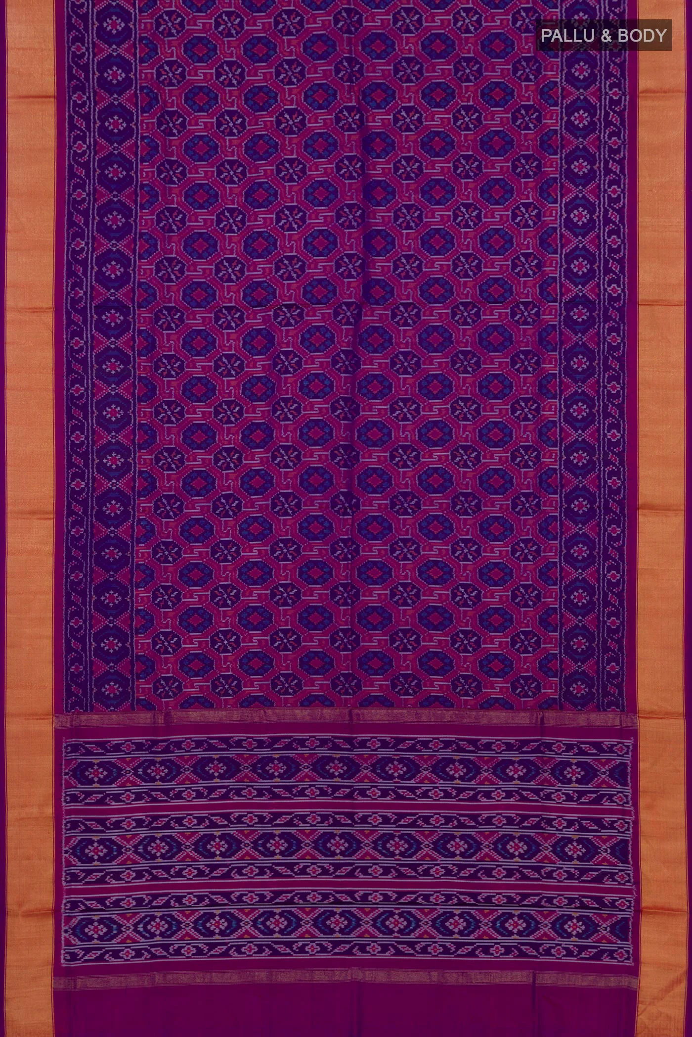 Purple Pochampally Silk Saree - Image 5