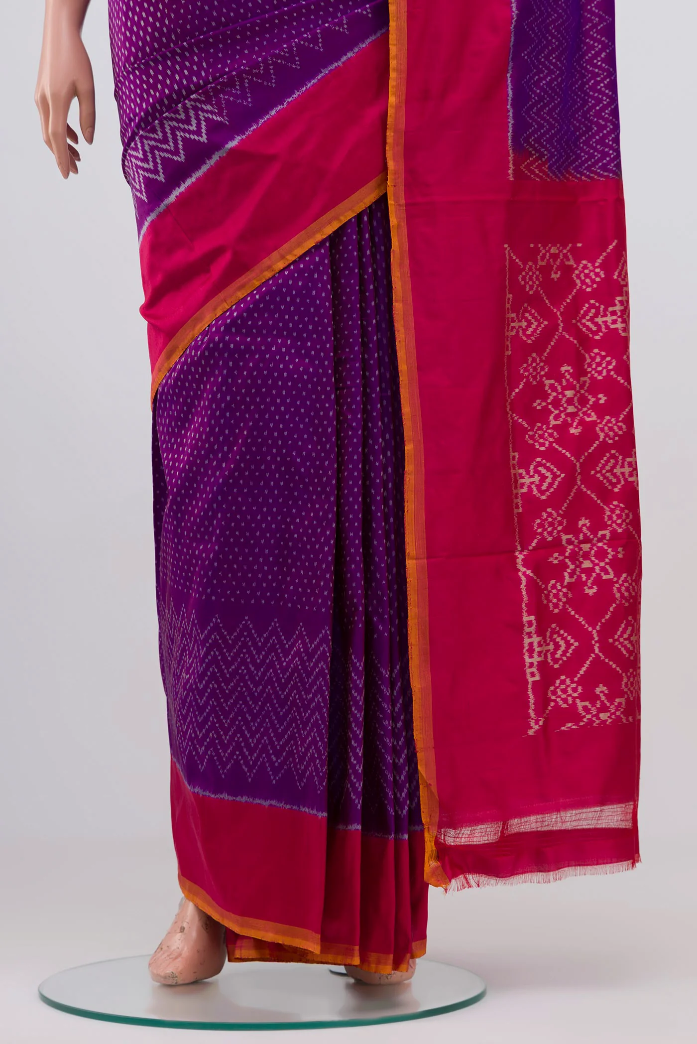 Purple Pochampally Silk Saree - Image 3
