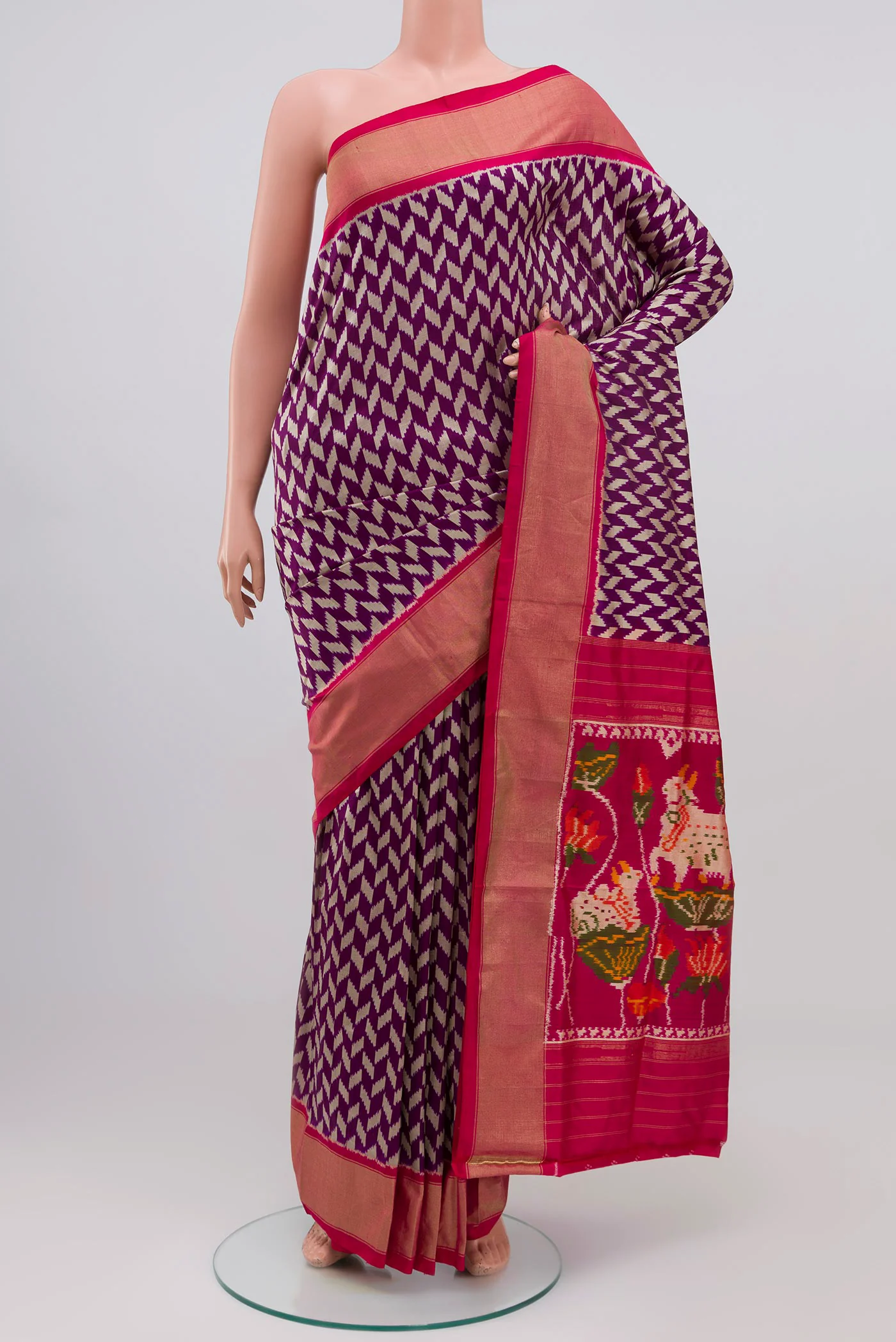 Purple Pochampally Silk Saree