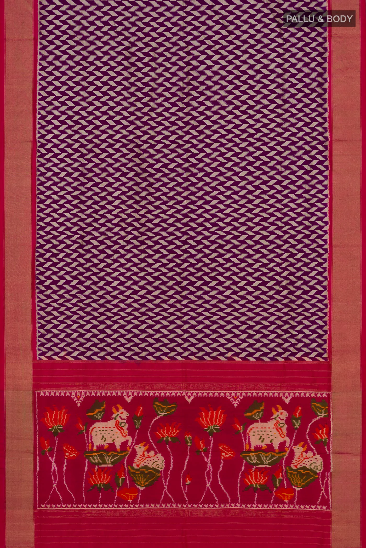 Purple Pochampally Silk Saree - Image 5