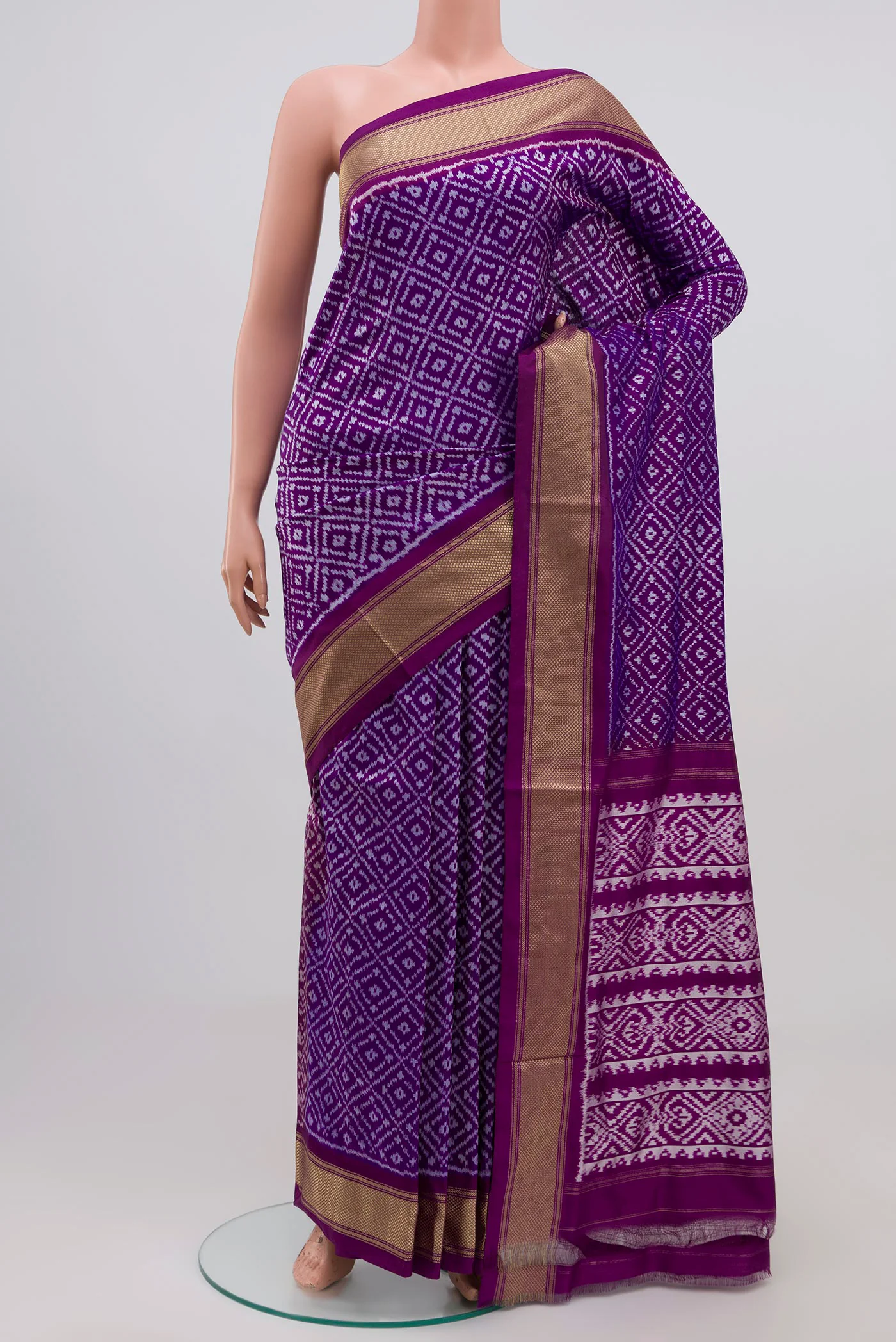 Violet Pochampally Silk Saree