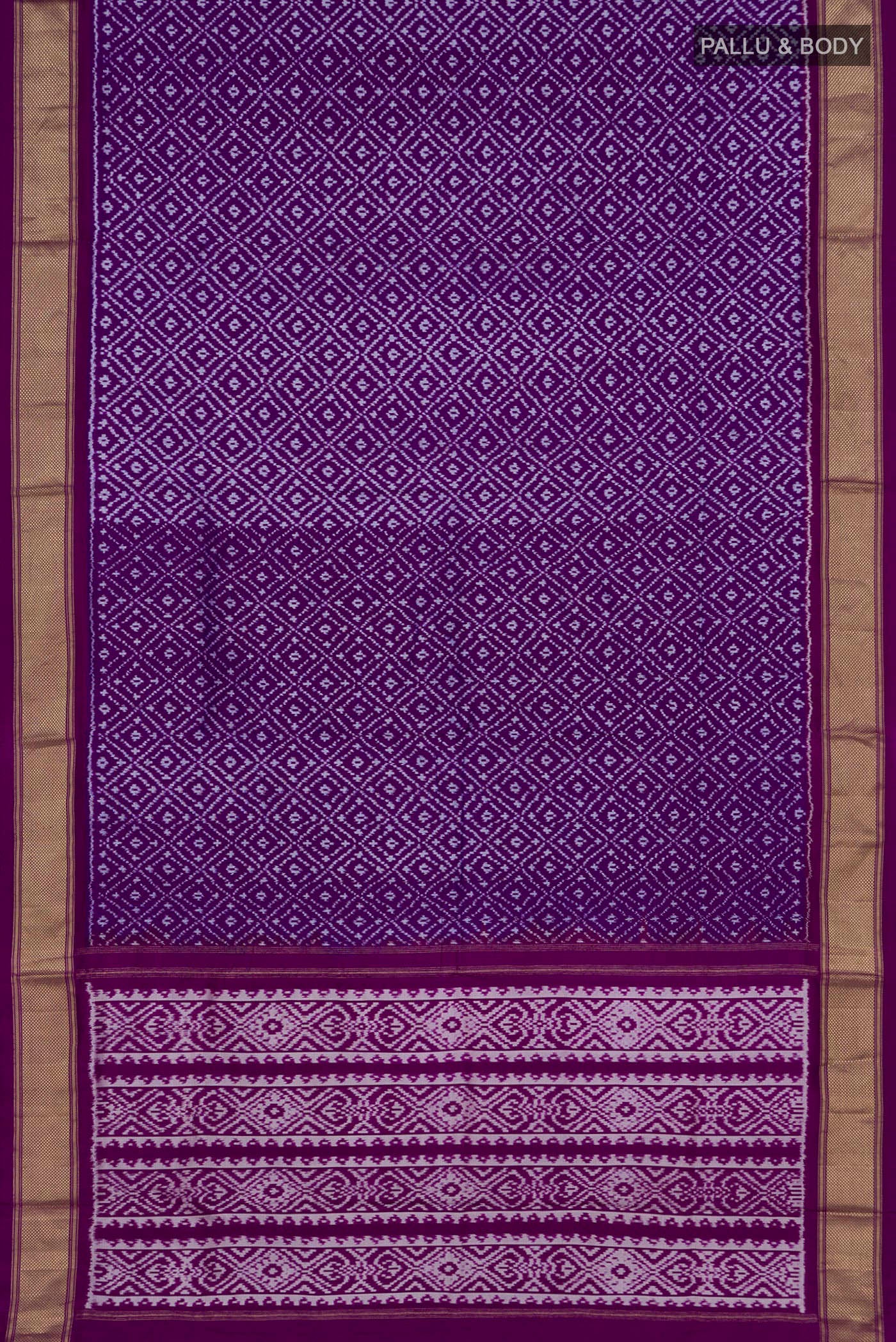 Violet Pochampally Silk Saree - Image 5