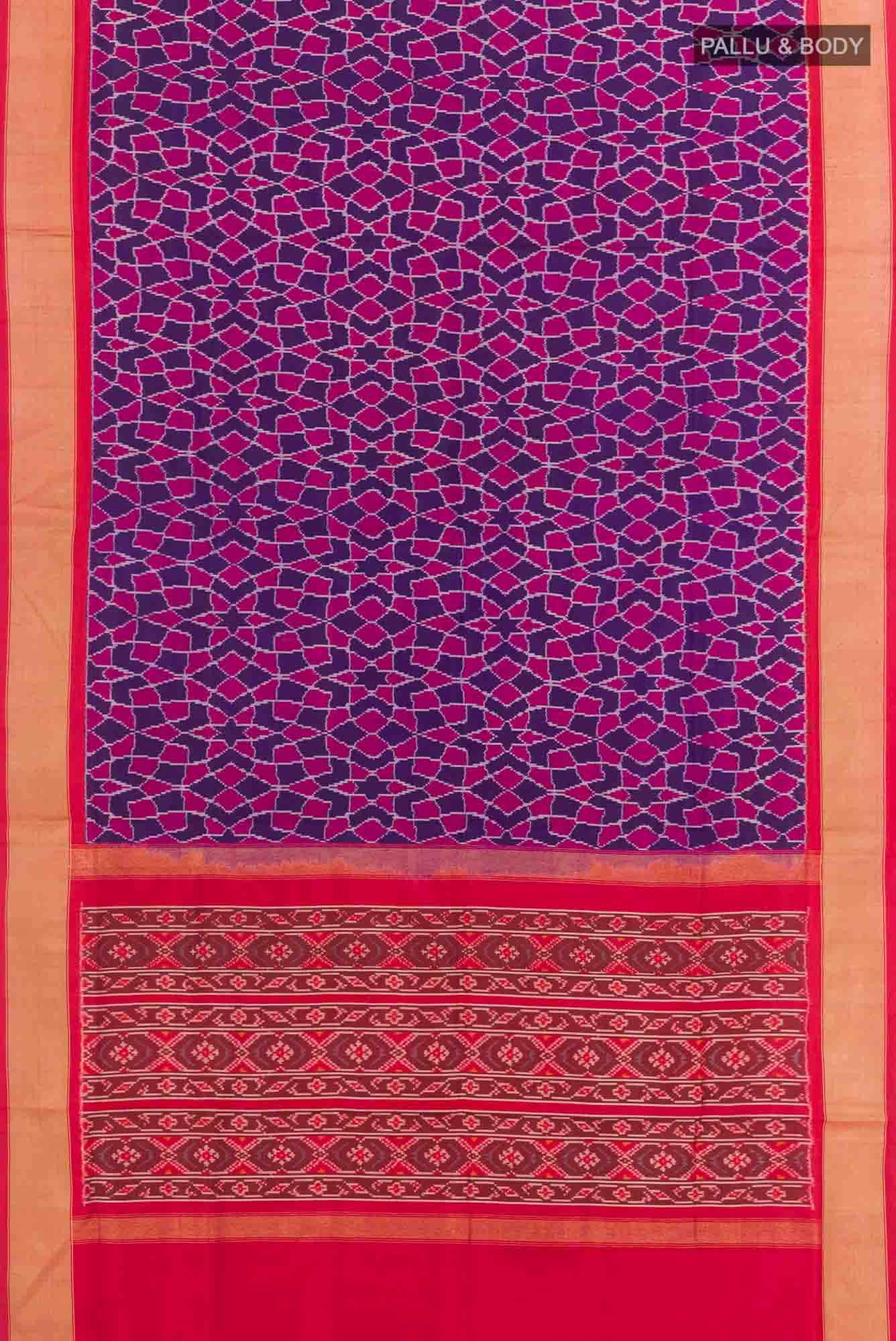 Purple Pochampally Silk Saree - Image 4