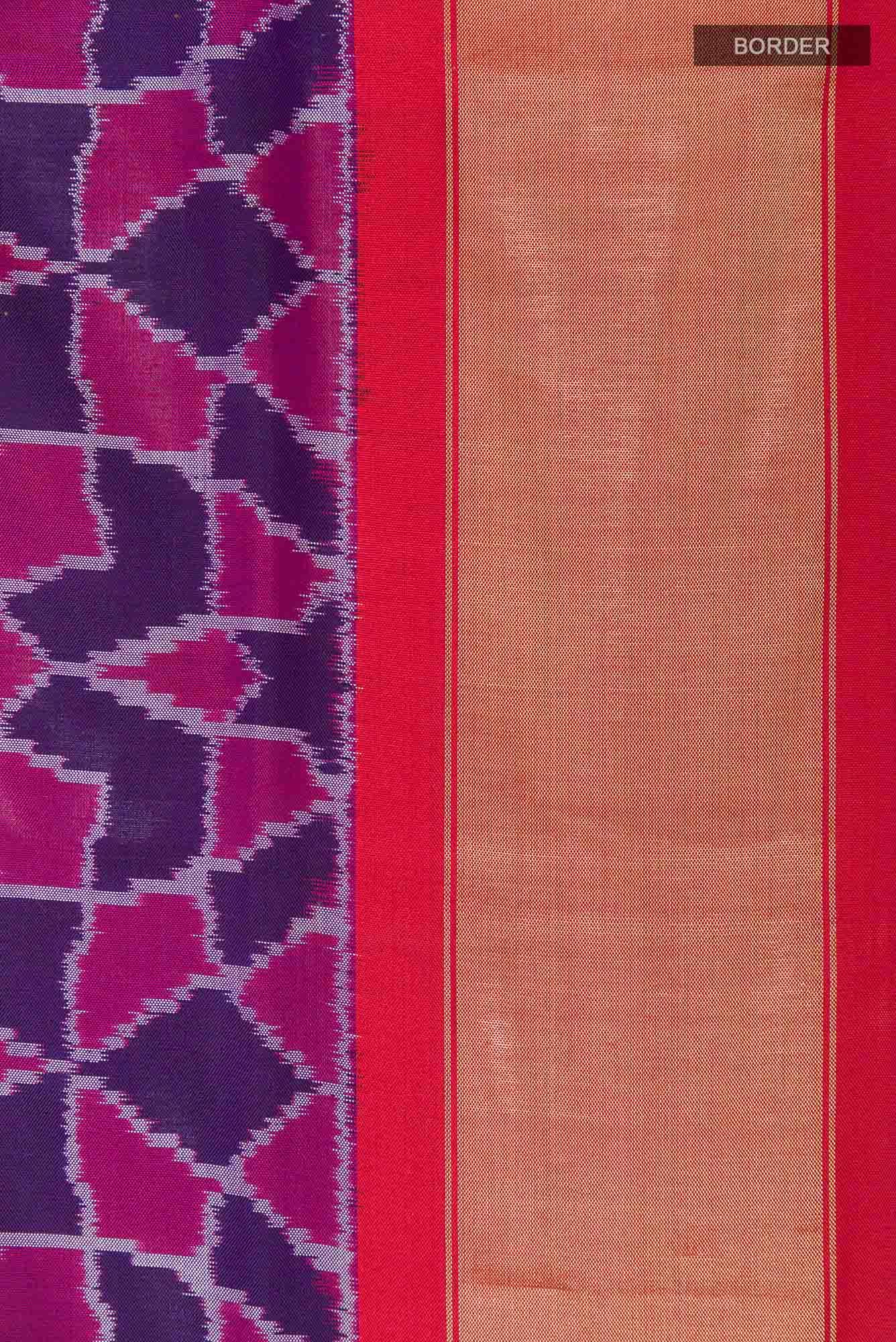 Purple Pochampally Silk Saree - Image 5