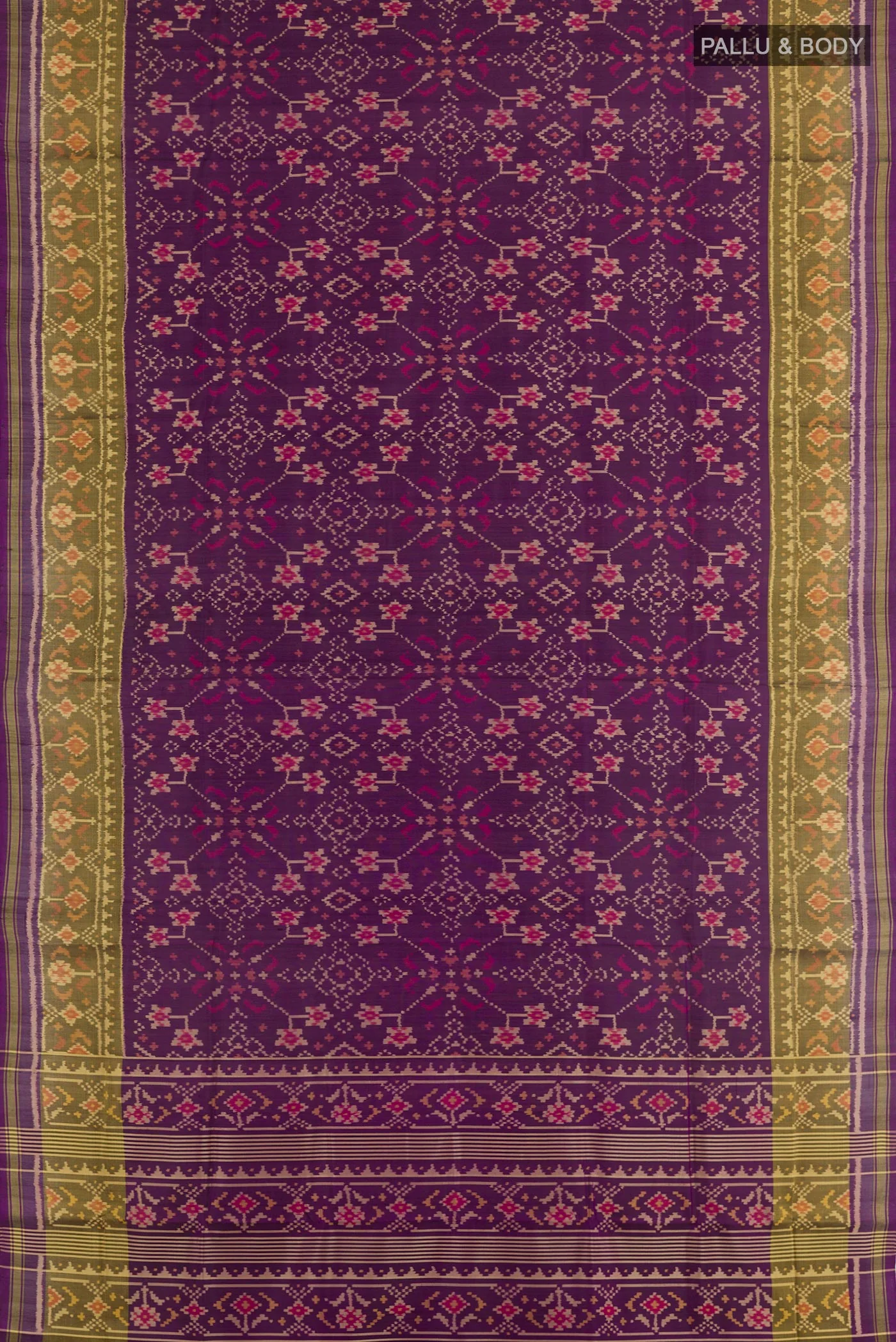 Purple Rajkot Patola Silk Saree - Image 3