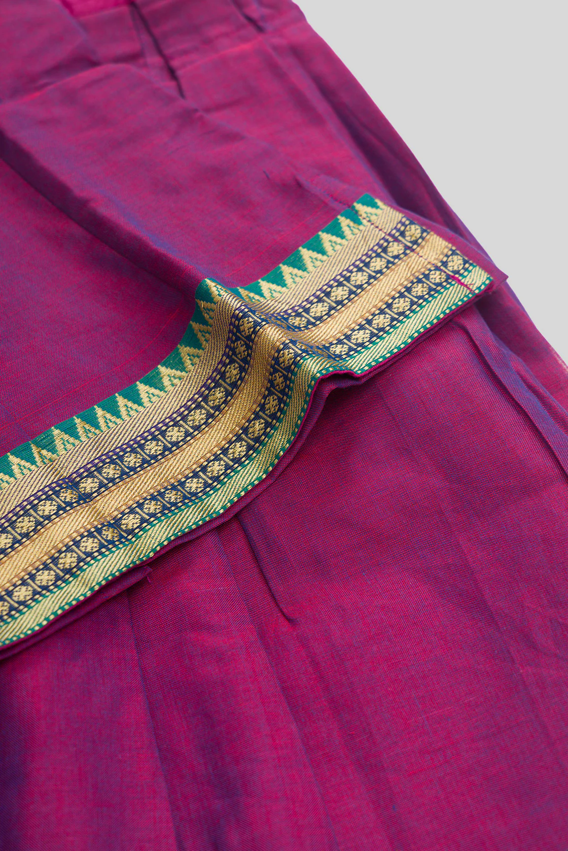 Purple Readymade Cotton Pavadai Set  | Lehanga & Blouse - Image 6