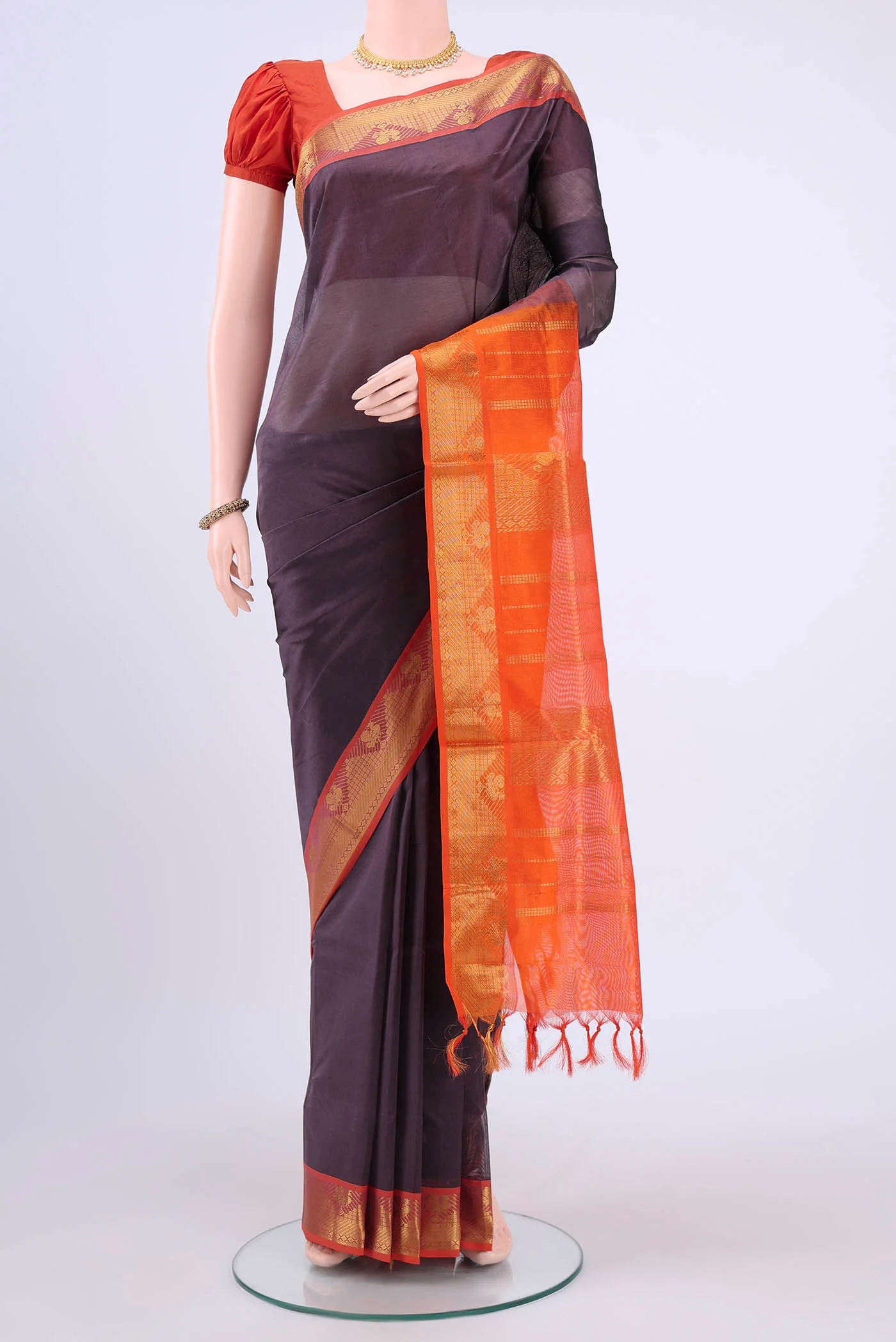 Purple Silk Cotton Saree