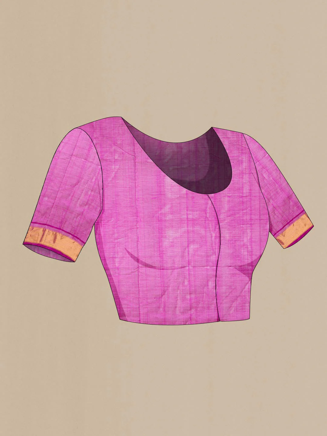 Purple Silk Cotton Saree - Image 3