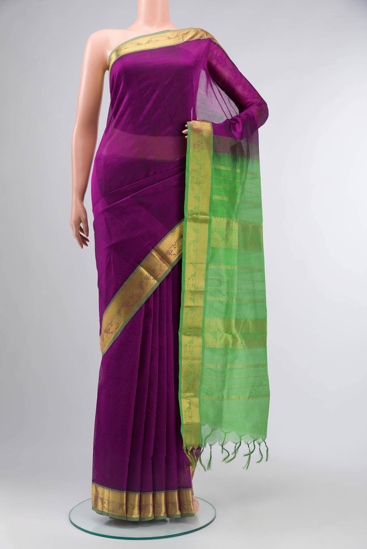 Purple Silk Cotton Saree
