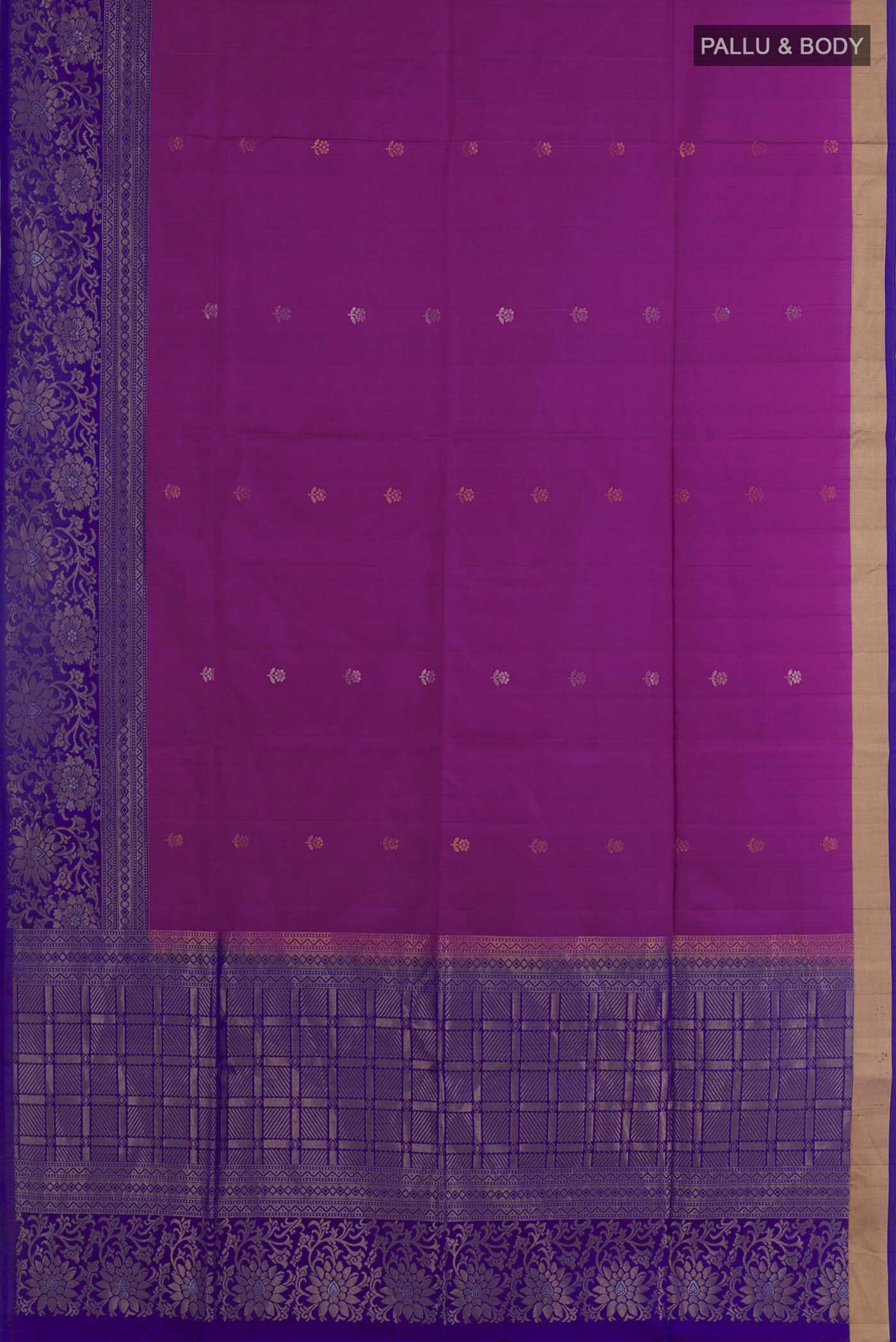Magenta Soft Silk Saree - Image 3