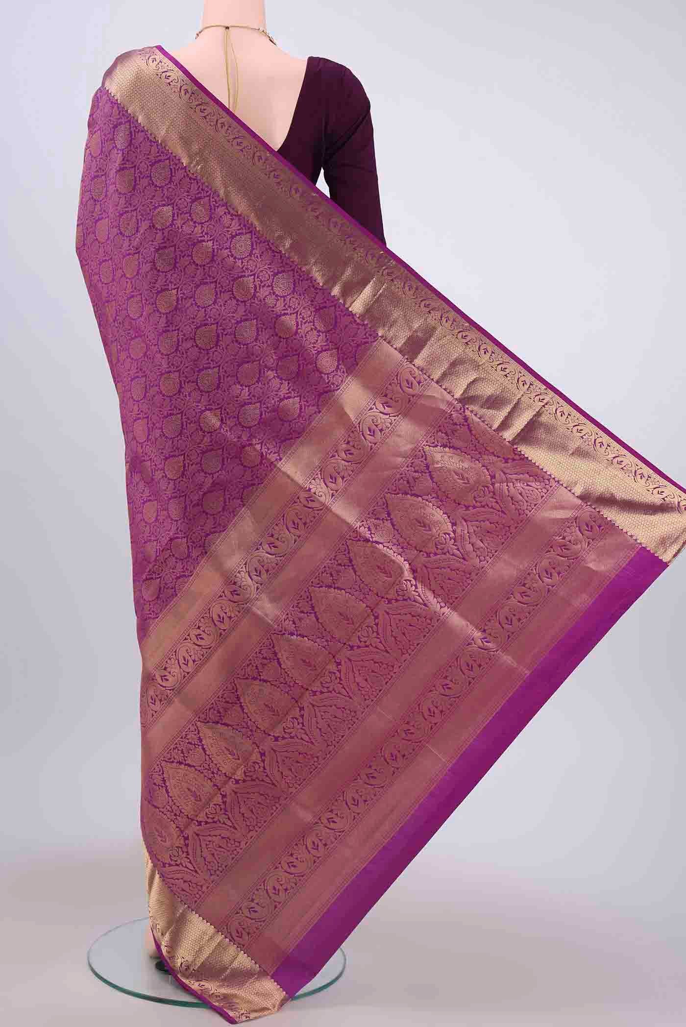 Purple Soft Silk Saree - Image 3
