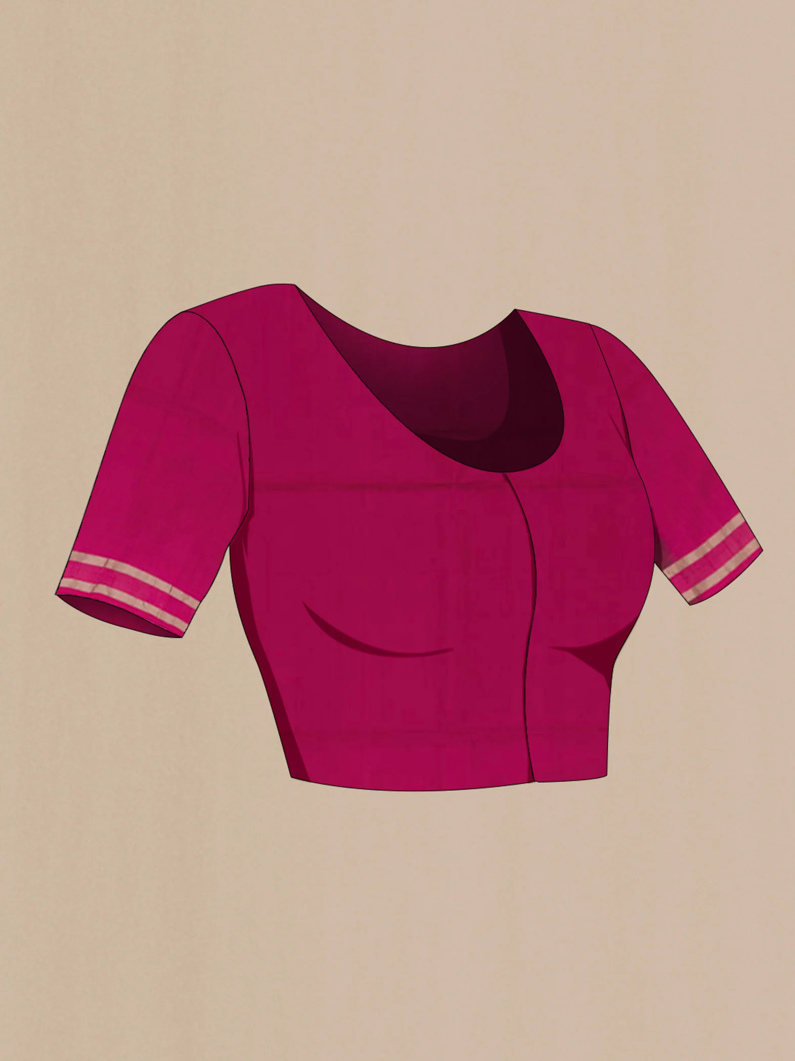 Magenta Soft Silk Saree - Image 2