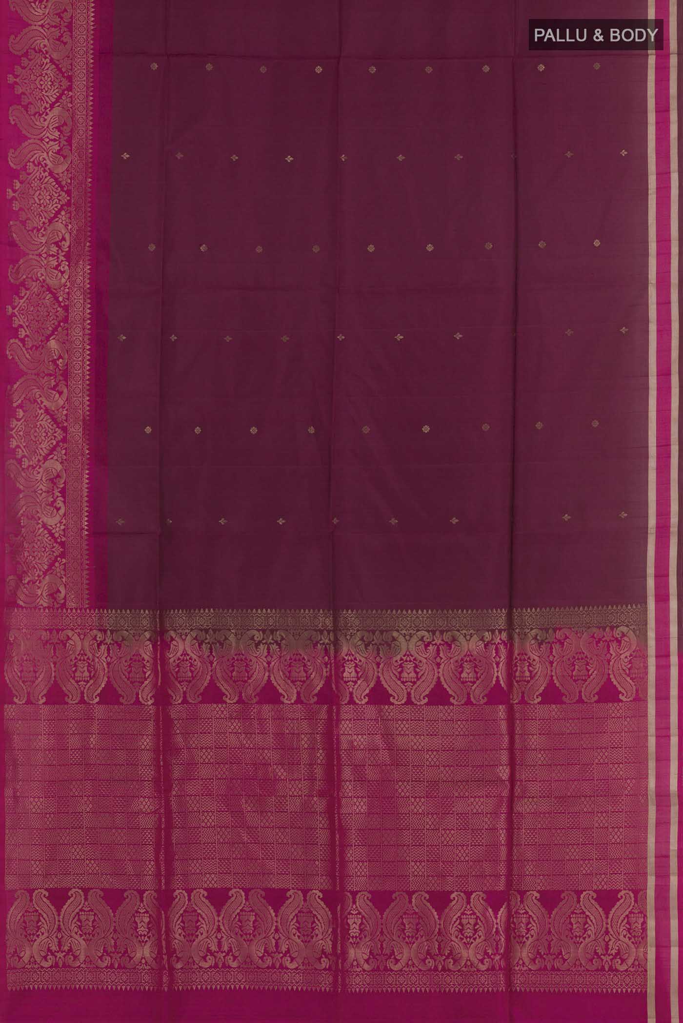 Magenta Soft Silk Saree - Image 3