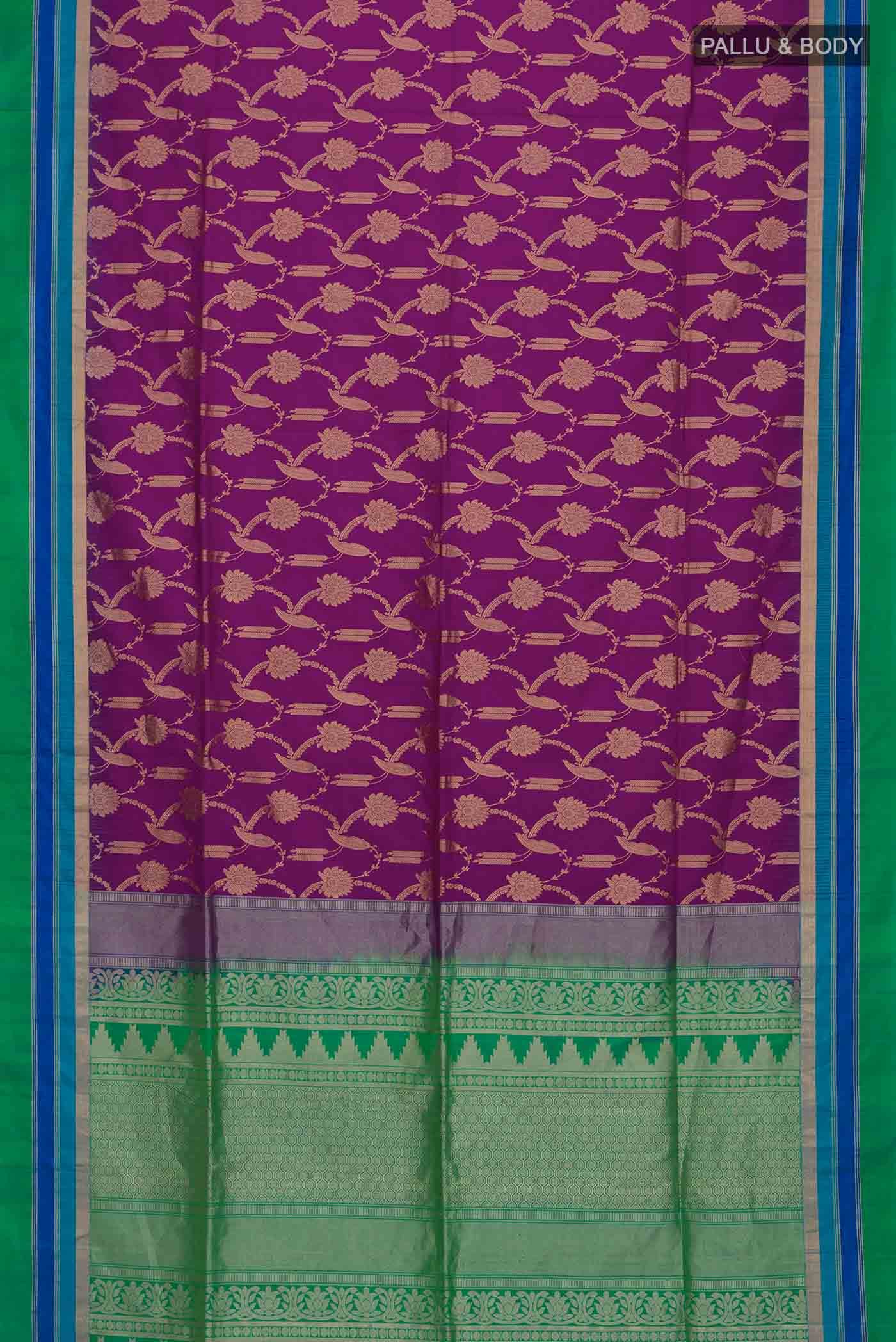 Purple Soft Silk Saree - Image 4