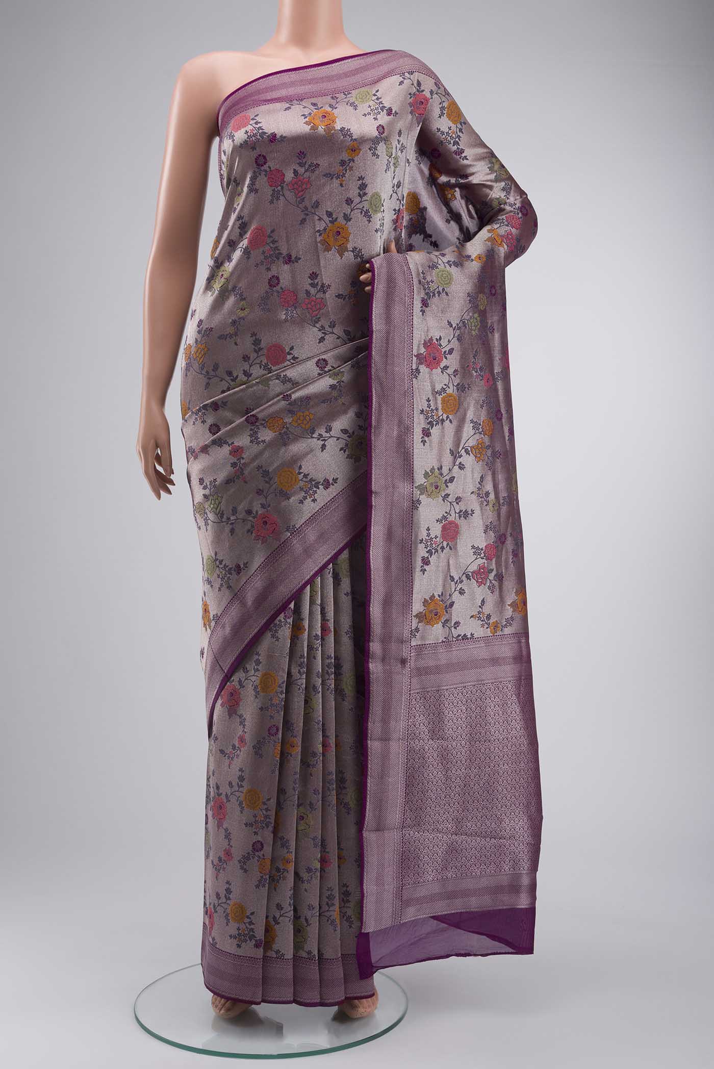 Purple Tissue Silk Saree