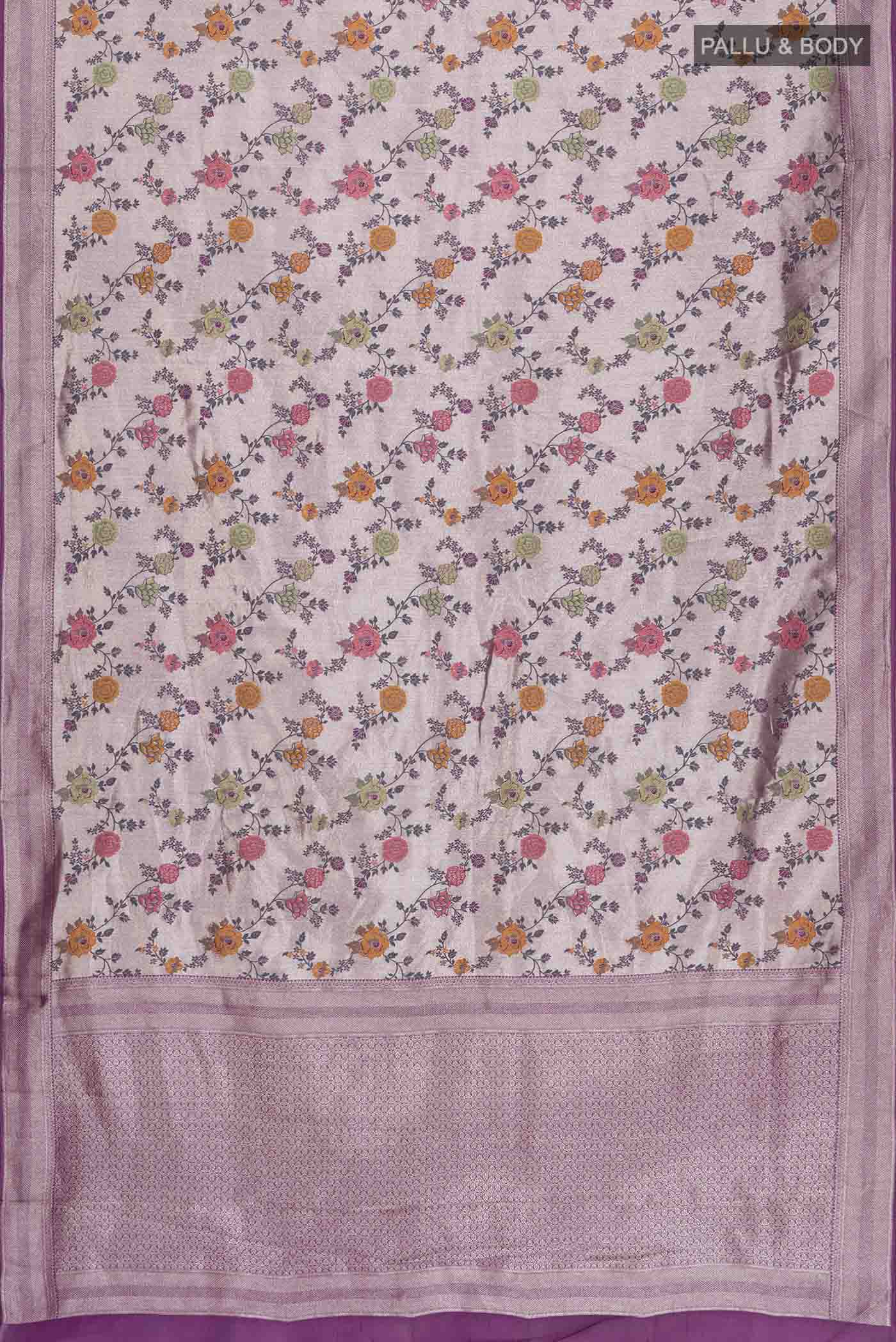 Purple Tissue Silk Saree - Image 3