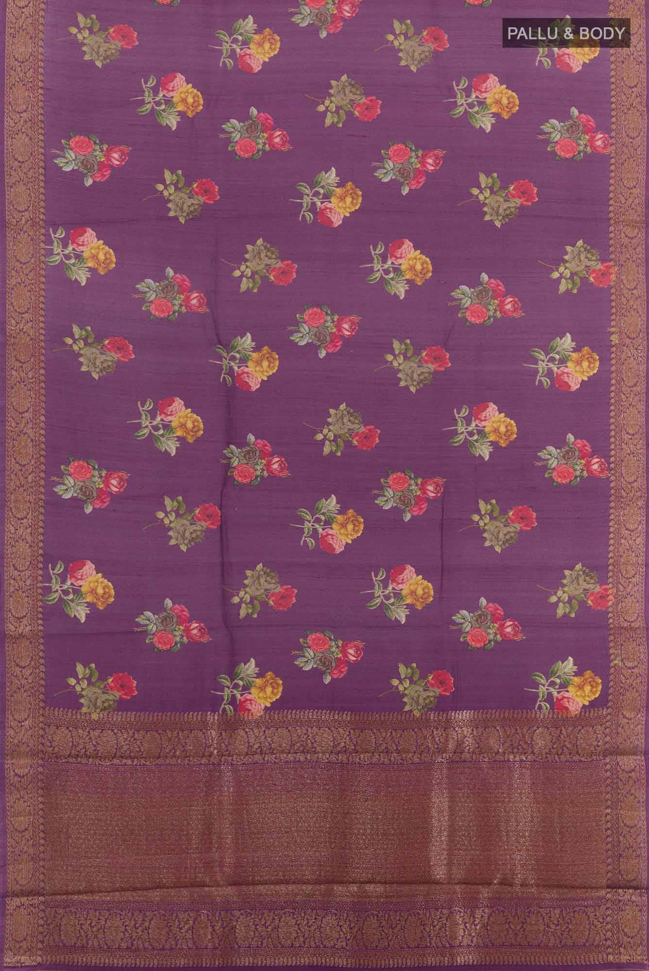 Purple Tussar Saree - Image 4