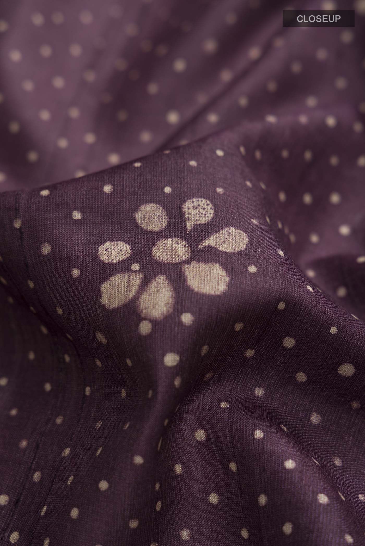 Purple Tussar Silk Saree - Image 2