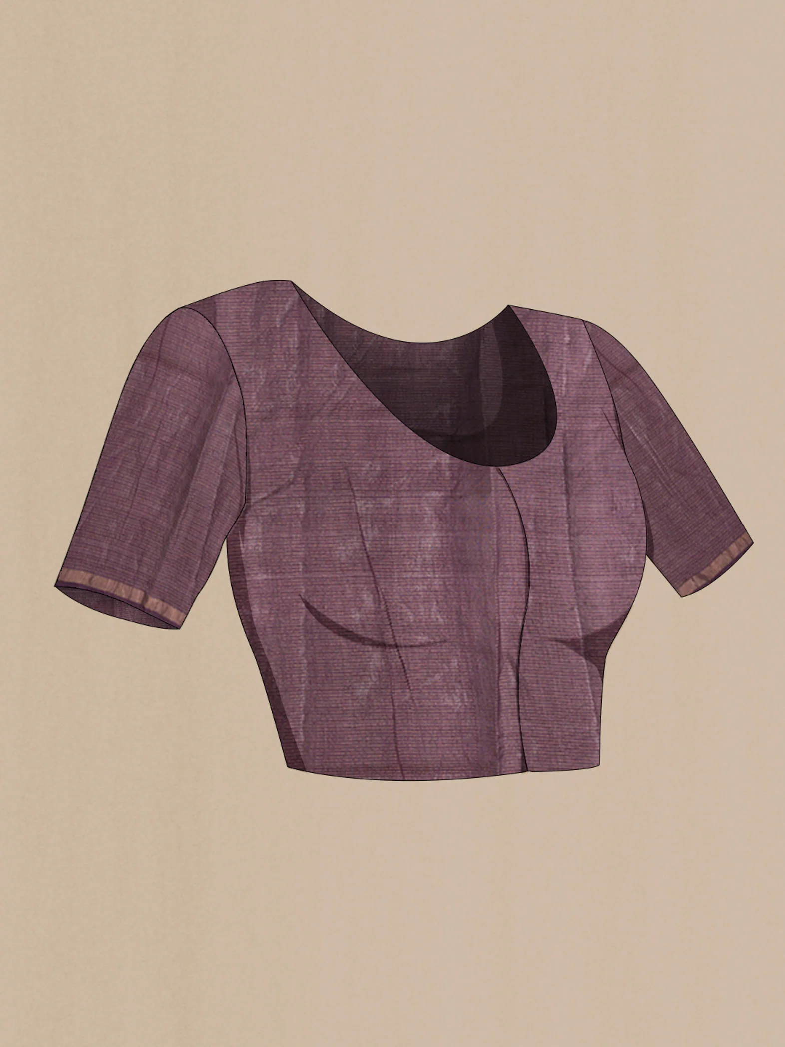 Purple Tussar Silk Saree - Image 4
