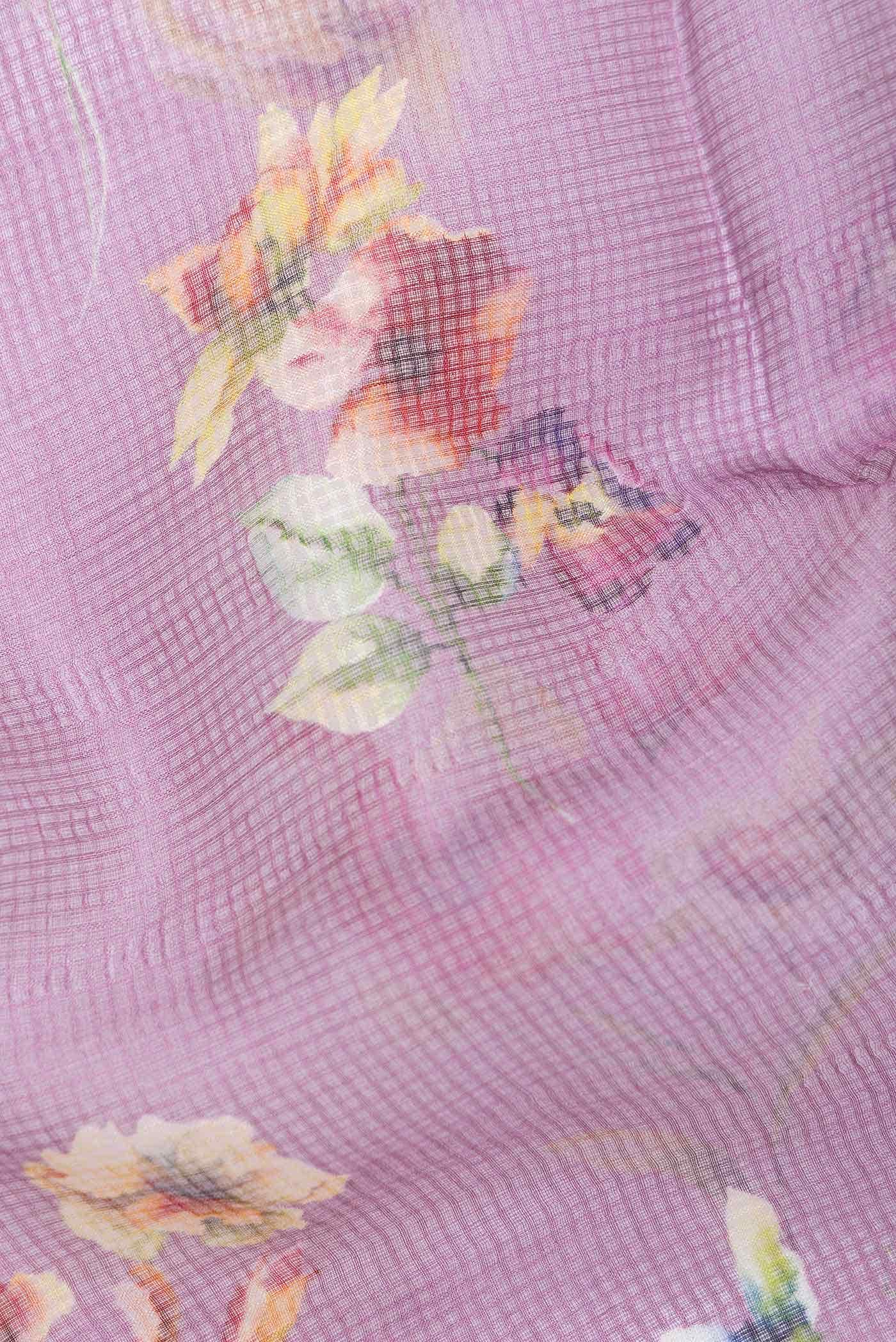 Purple Tussar Silk Saree - Image 2