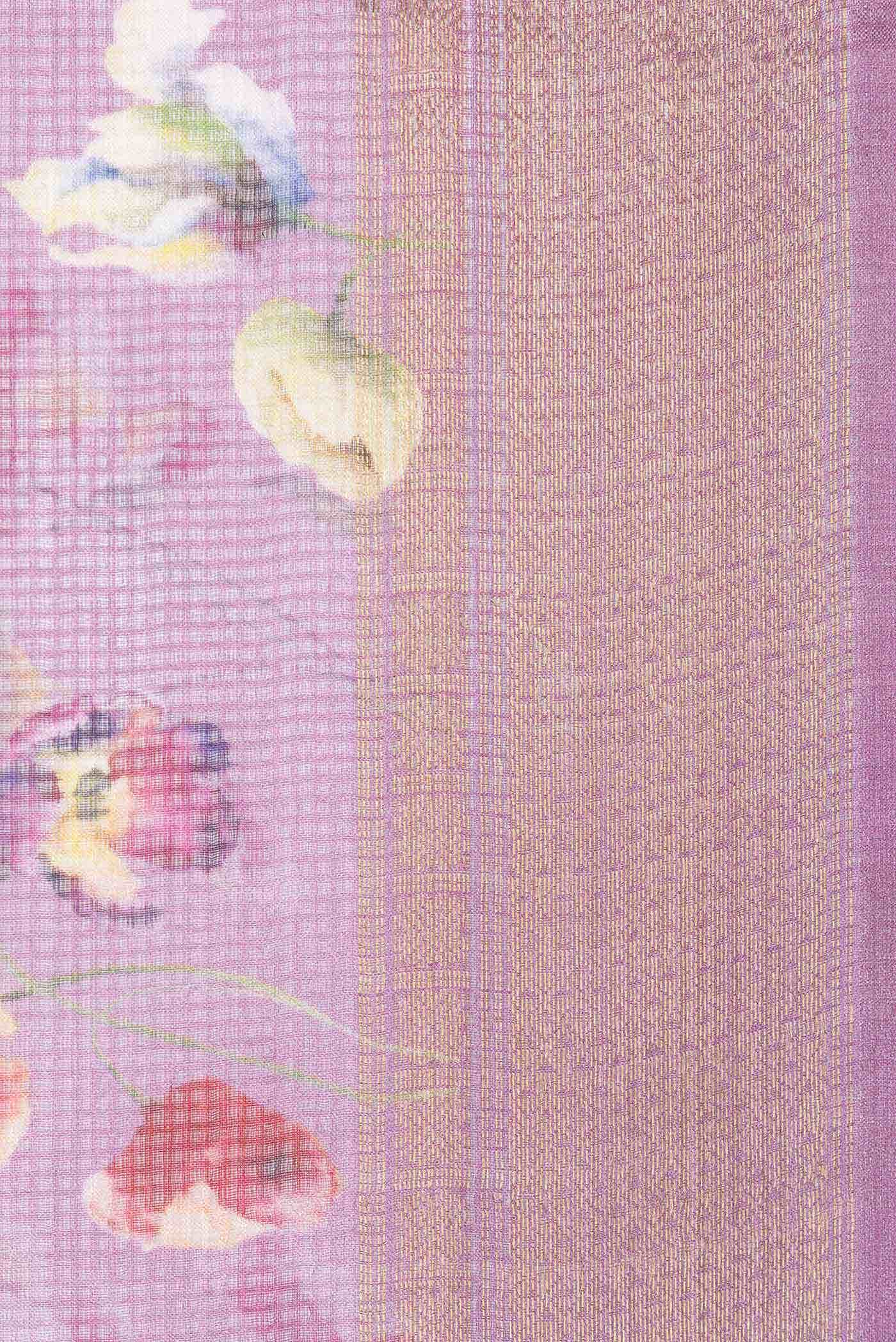 Purple Tussar Silk Saree - Image 3