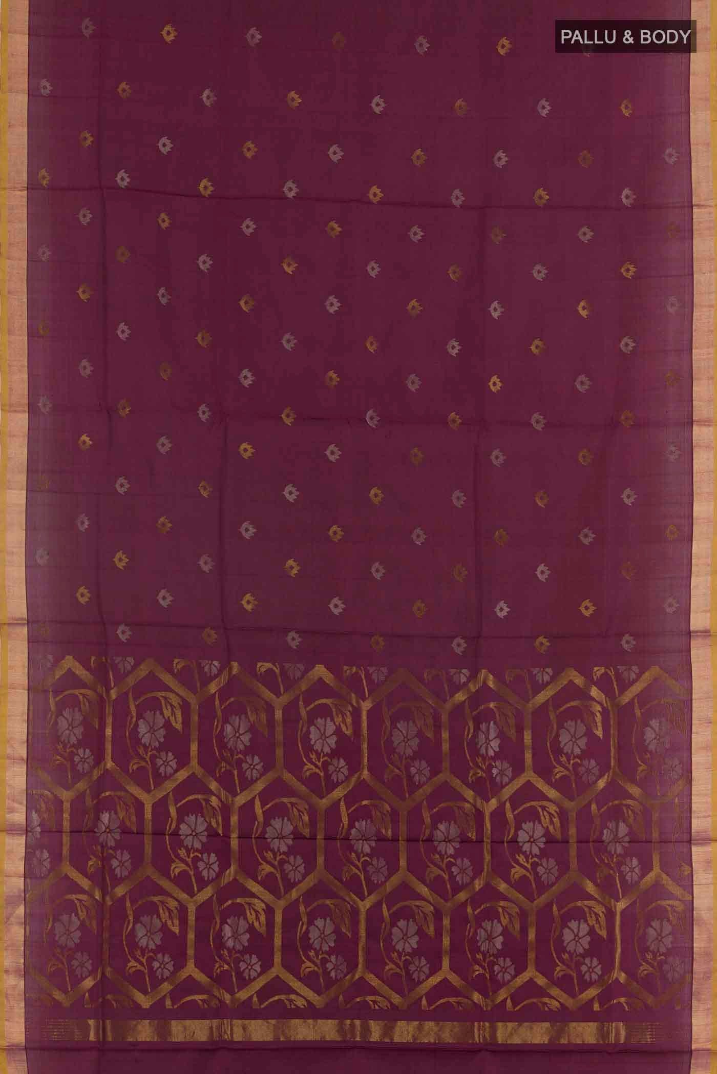 Purple Uppada Silk Saree - Image 3