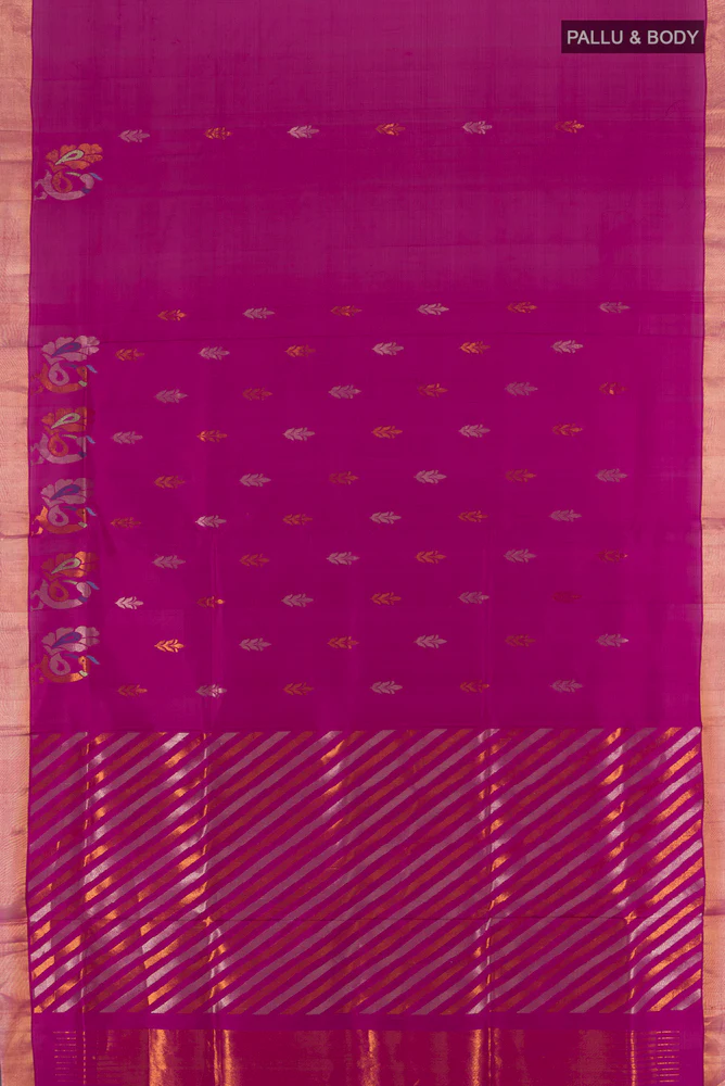 Magenta Uppada Silk Saree - Image 5
