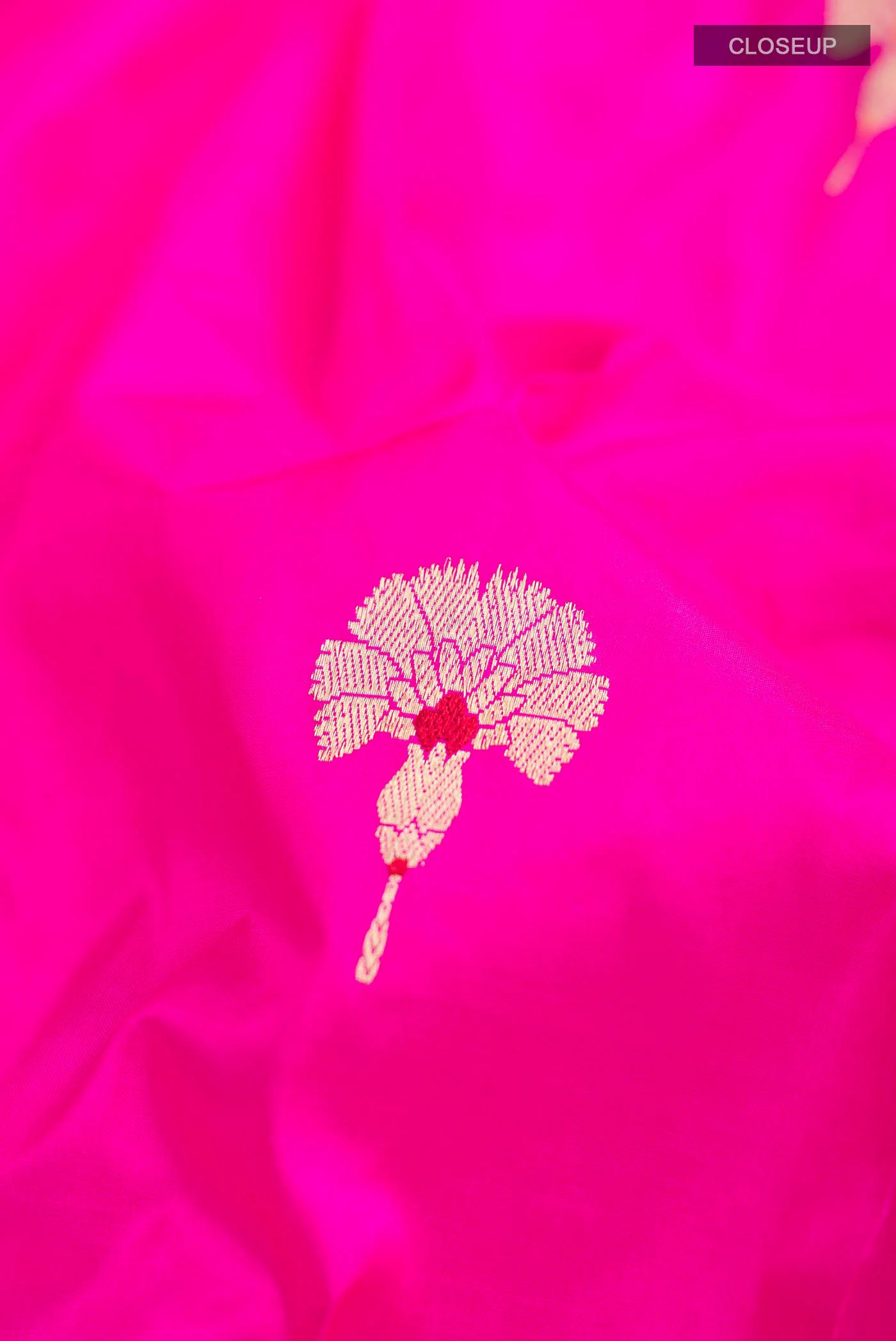 Rani Pink Banarasi Katan Silk Saree - Image 2