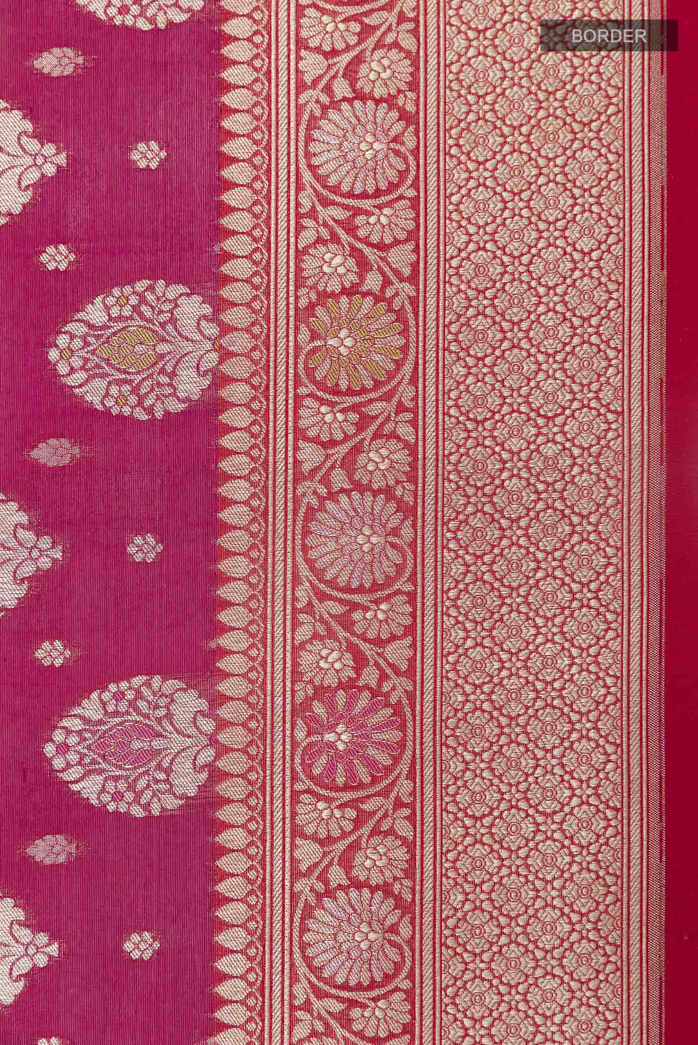 Rani Pink Banarasi Silk Saree - Image 3