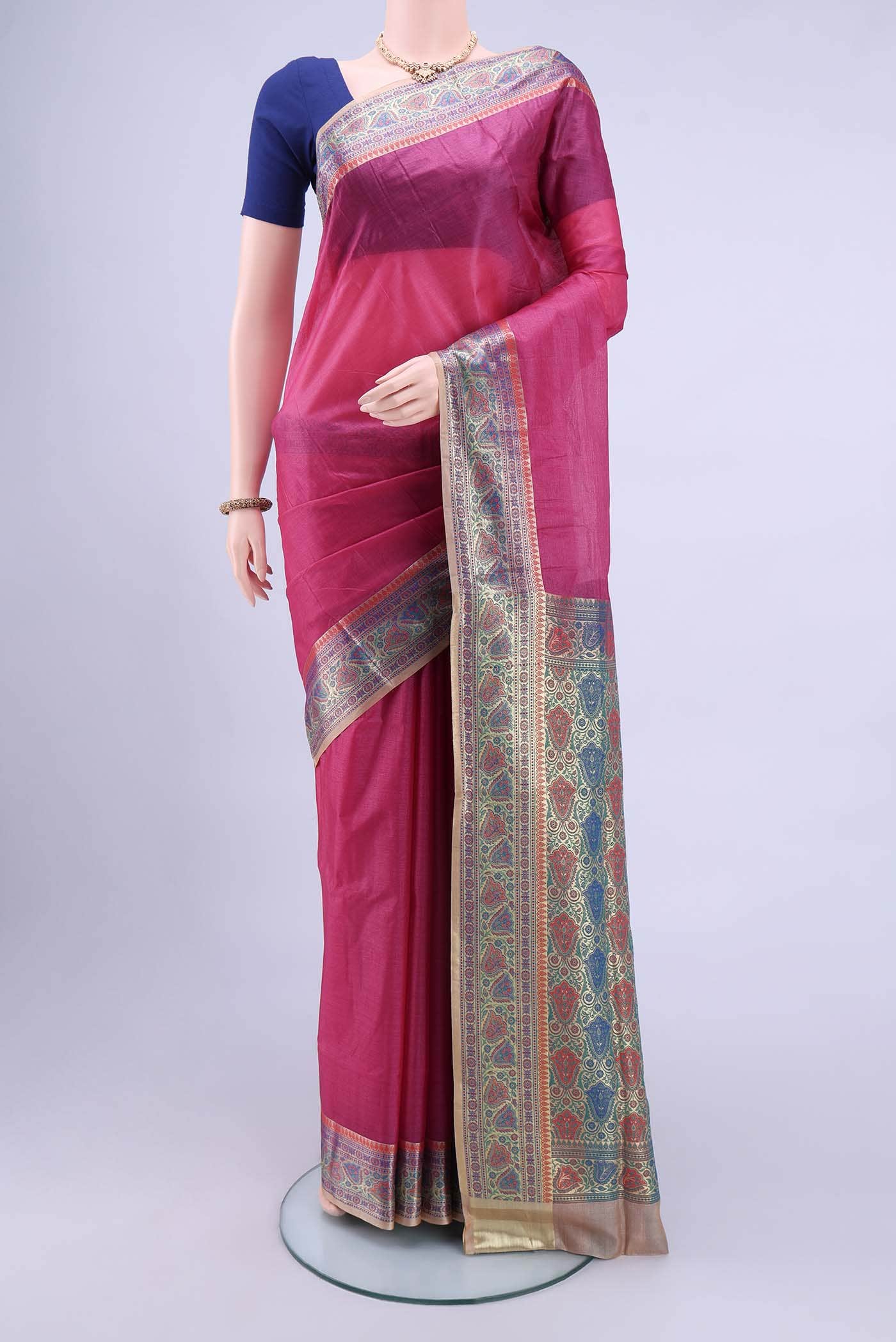 Rani Pink Banarasi Silk Saree