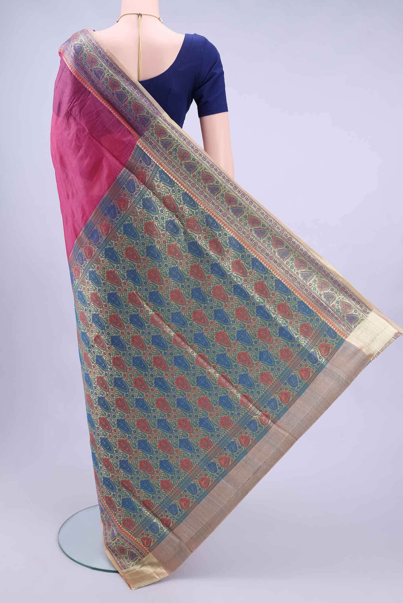 Rani Pink Banarasi Silk Saree - Image 2
