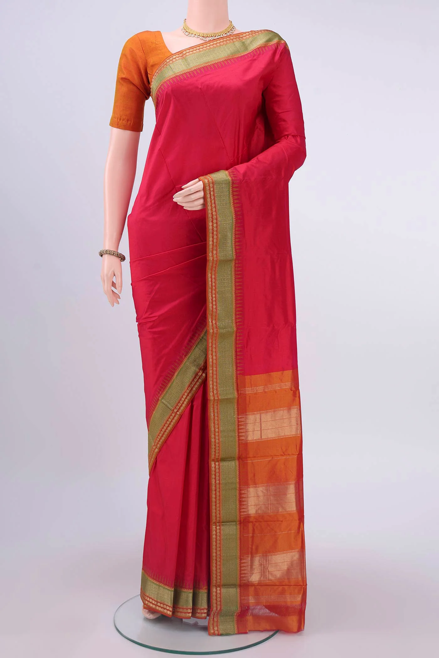 Rani Pink Bangalore Silk - kadyal Saree