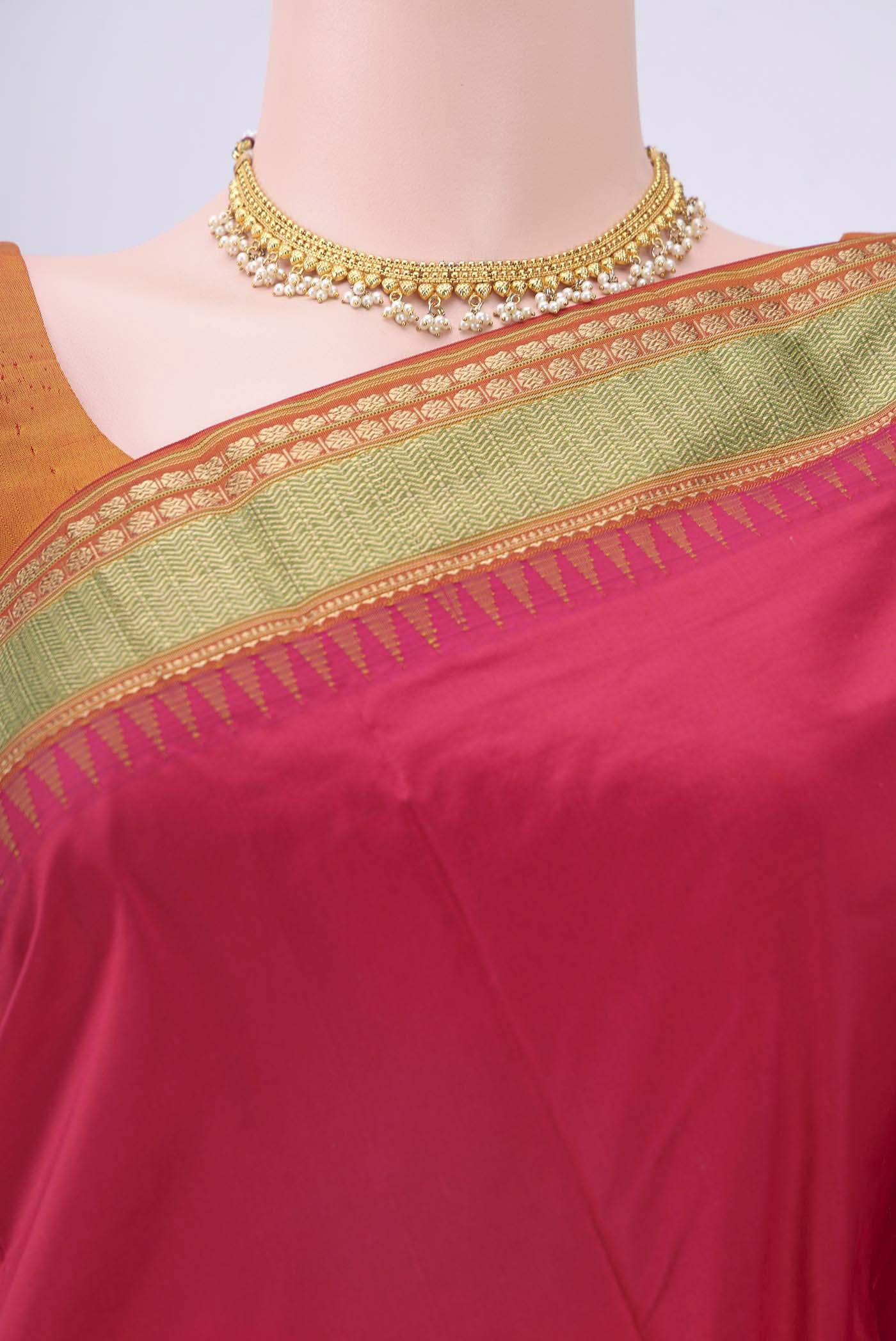Rani Pink Bangalore Silk - kadyal Saree - Image 2