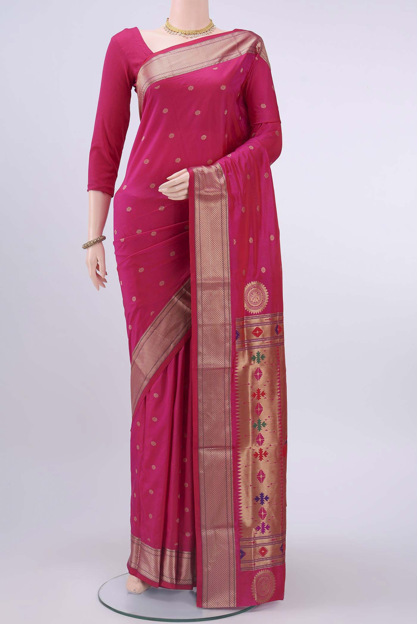 Rani Pink Blended Bangalore Silk Saree