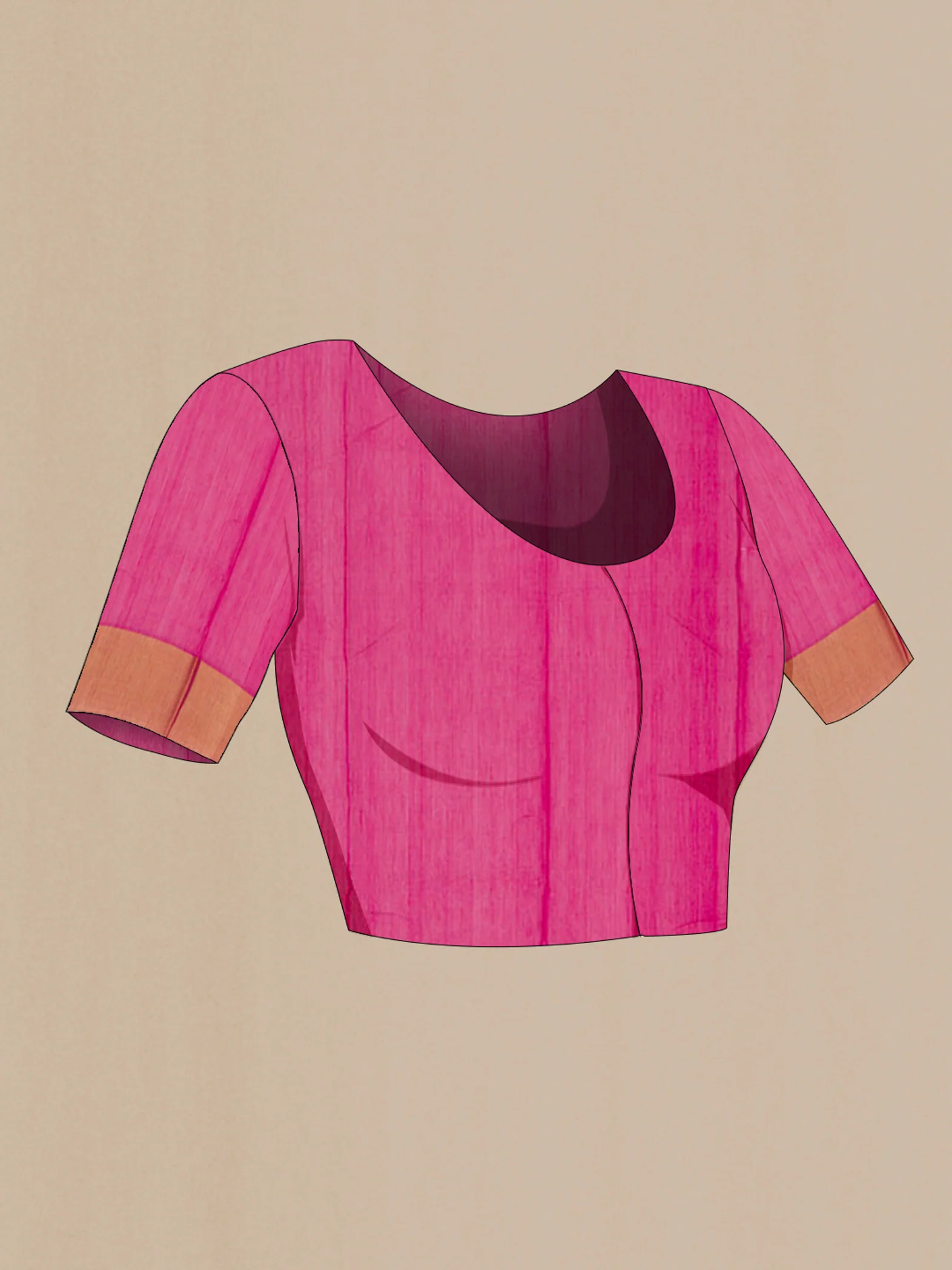 Rani Pink Chanderi Silk Cotton Saree - Image 4
