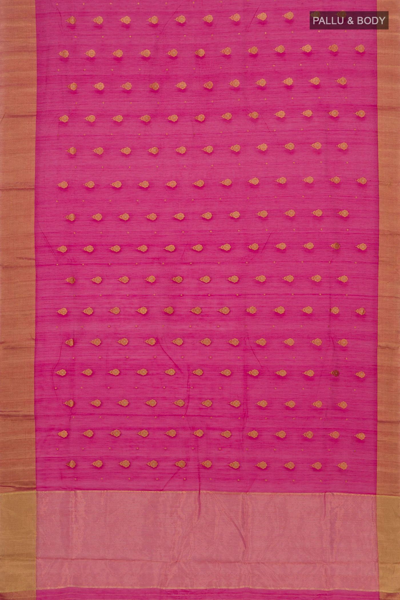 Rani Pink Chanderi Silk Cotton Saree - Image 5