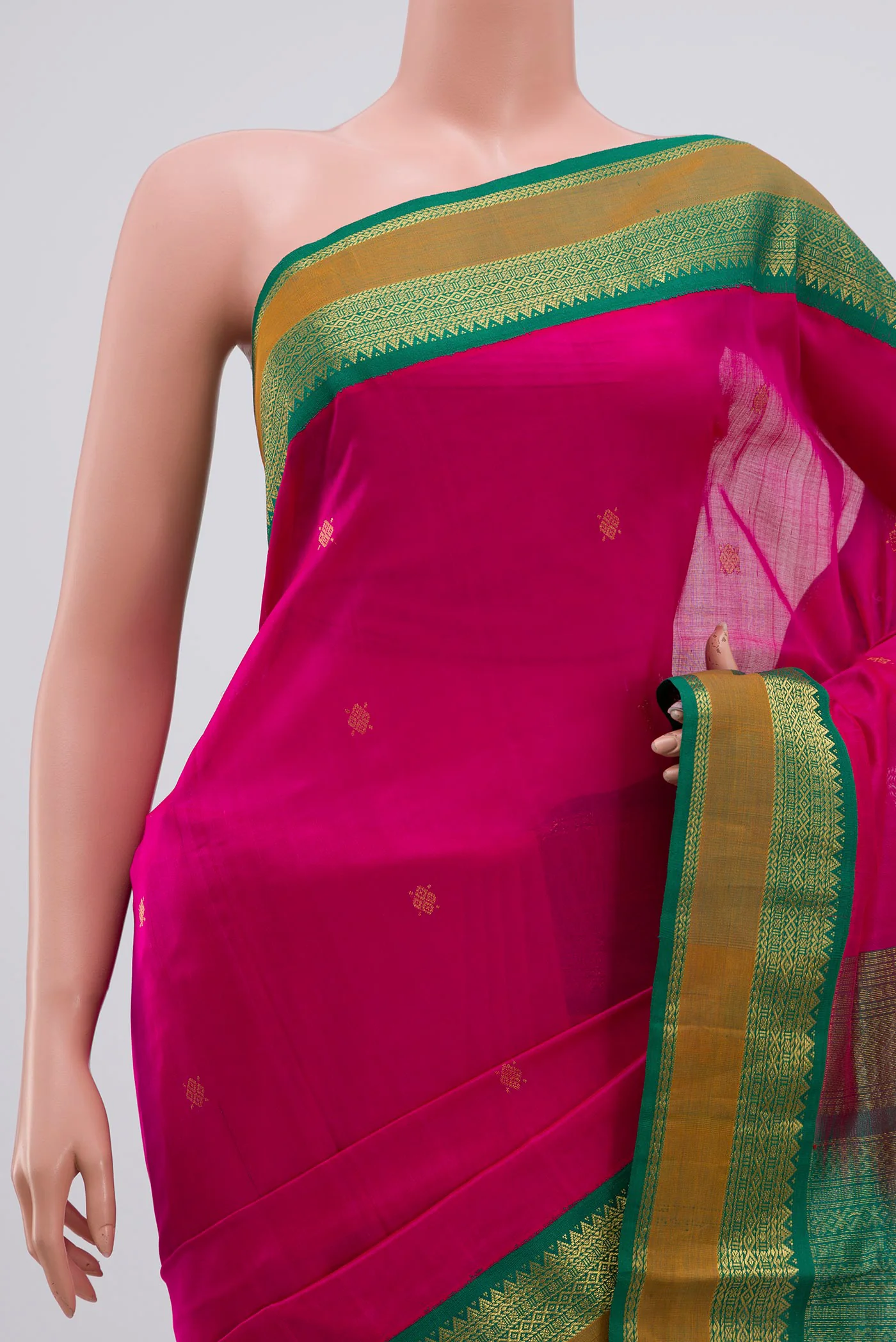 Pink Coimbatore Silk Cotton Saree - Image 2