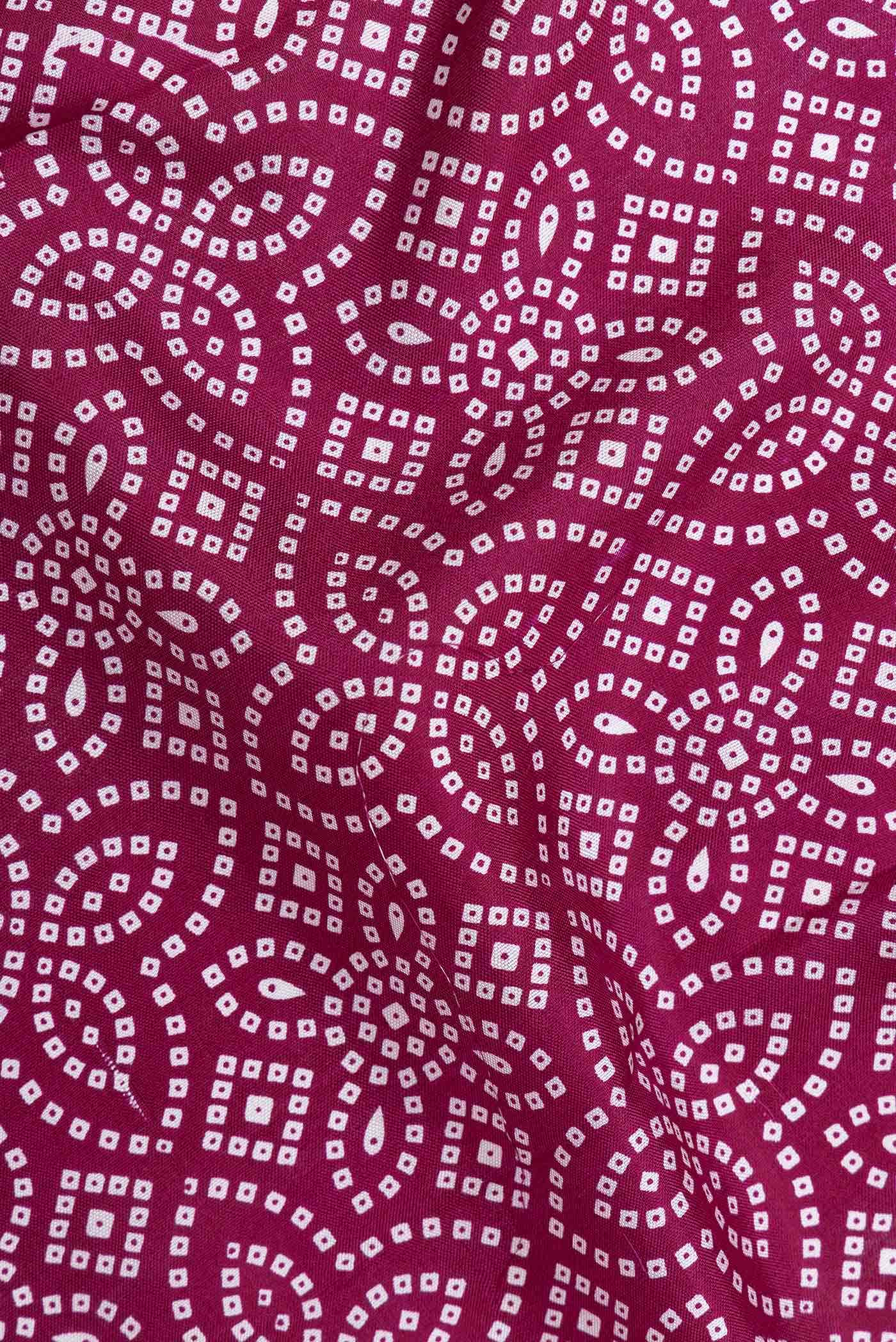 Rani Pink Double Ikat Saree - Image 3
