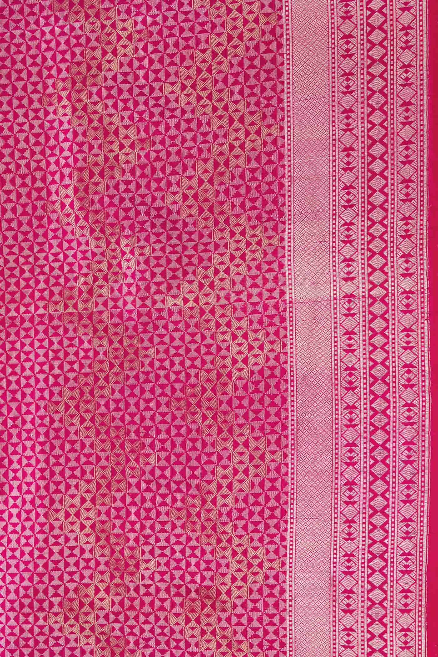 Rani Pink Dual Tone Banarasi Silk Saree - Image 11