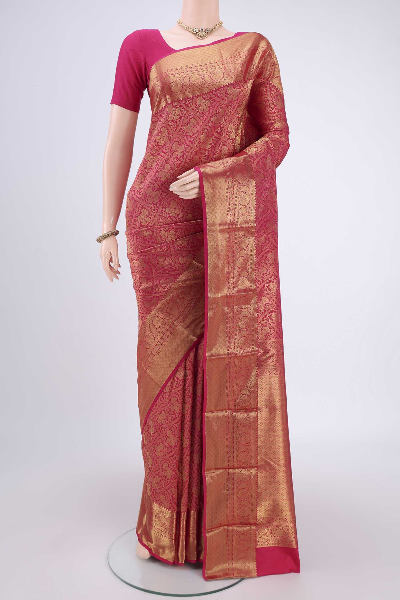 Pink Bangalore Silk Saree