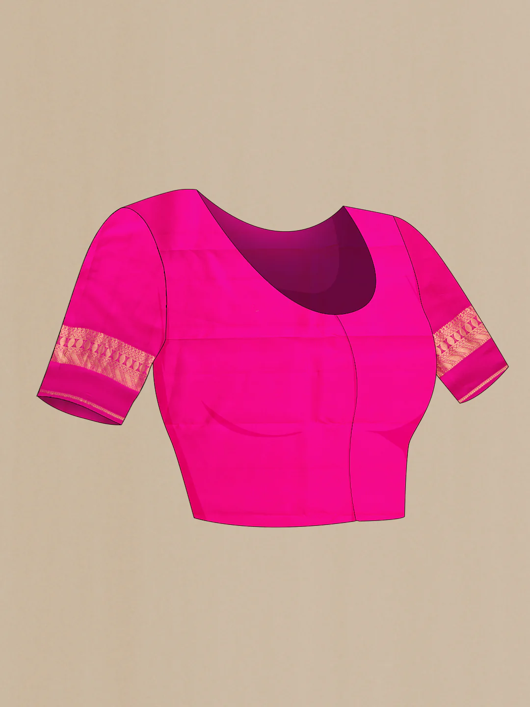 Rani Pink Kanchipuram Silk Saree - Image 5